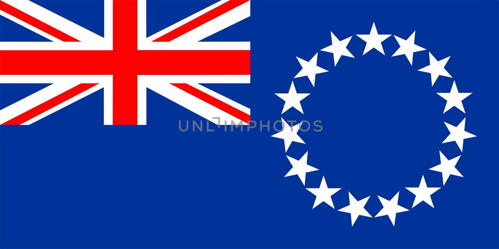 2D illustration of the flag of Cook Islands vector