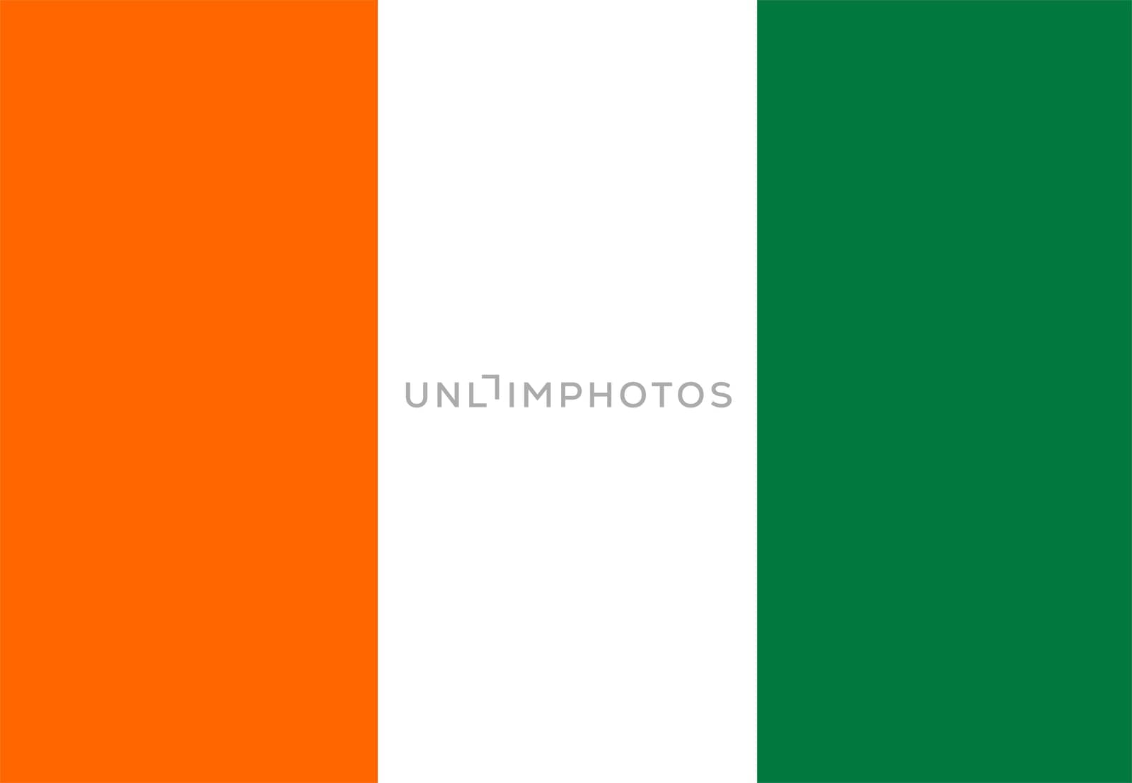 2D illustration of the flag of Cote D`Ivoire vector