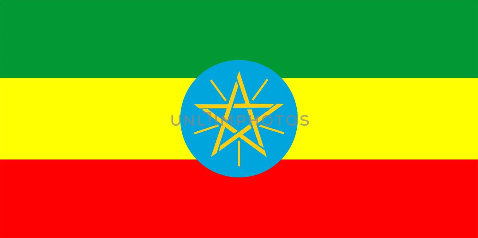 2D illustration of the flag of Ethiopia vector