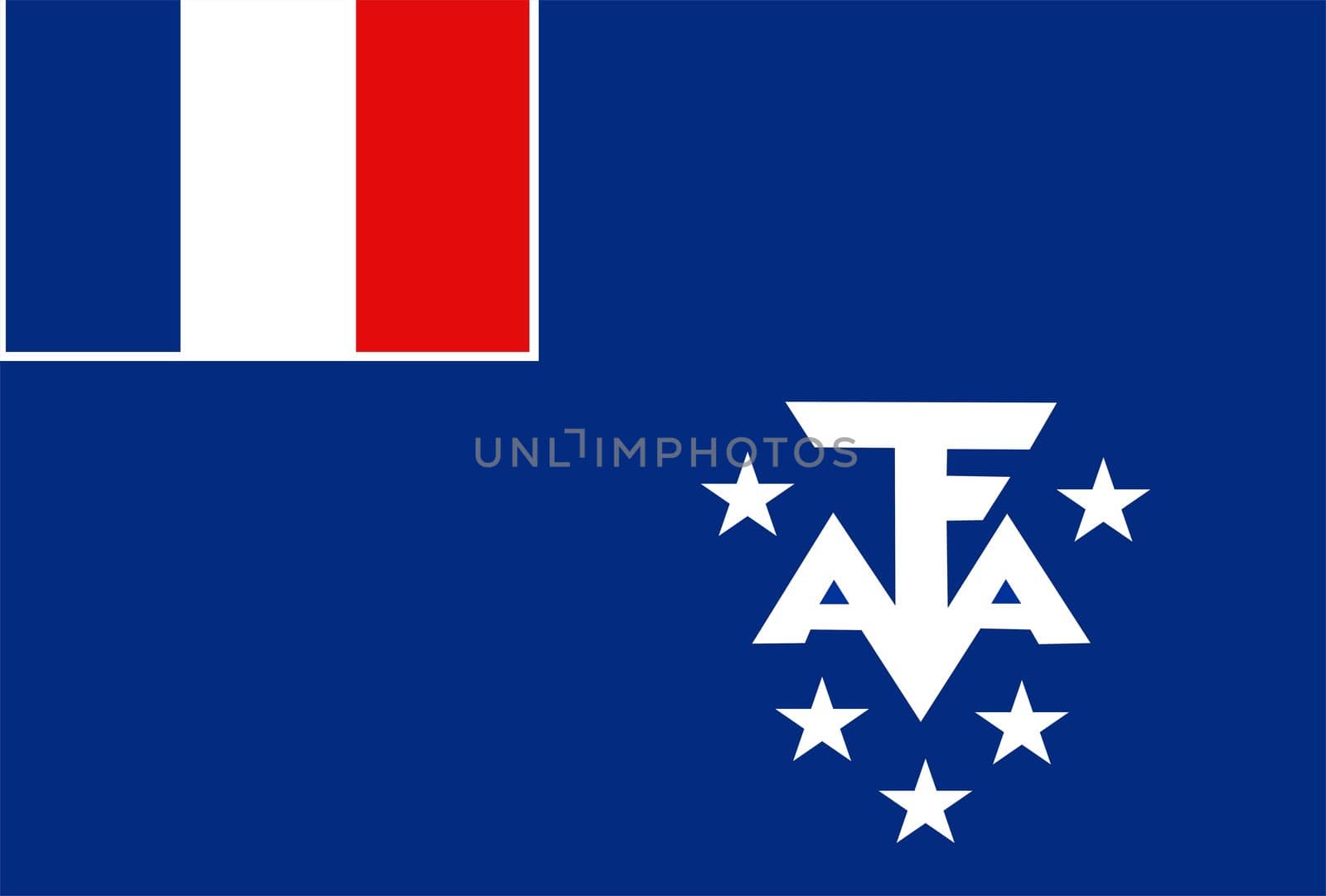 2D illustration of the flag of French Southern Territories vector
