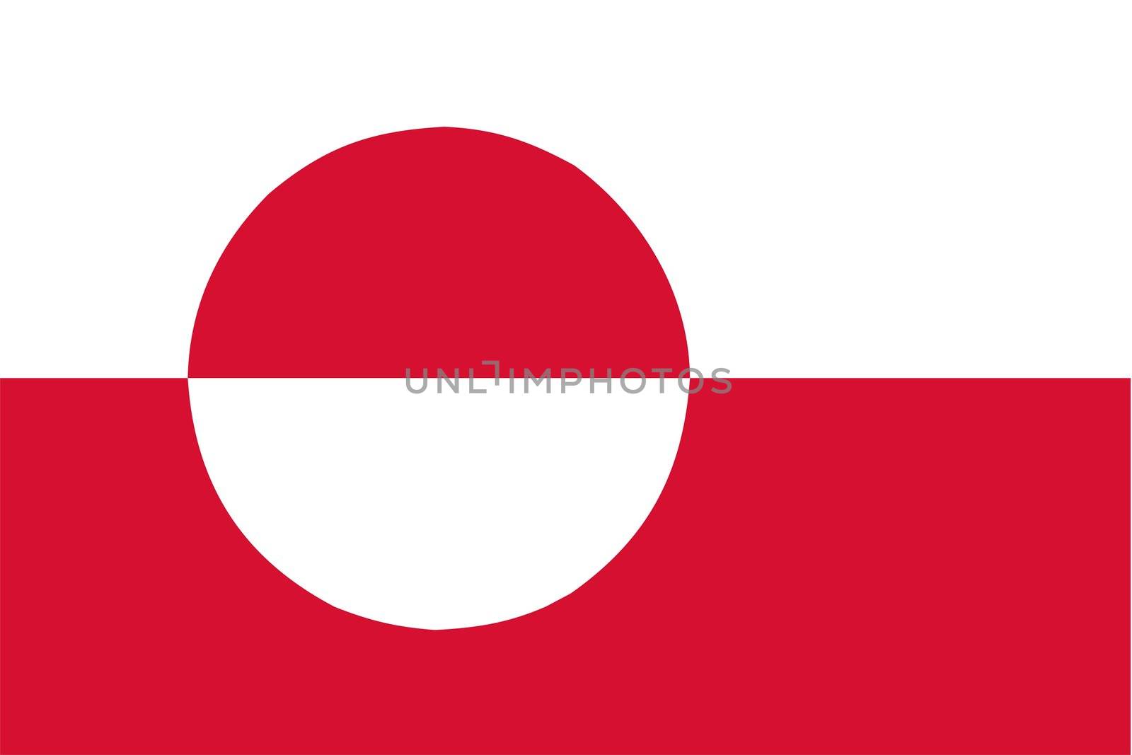 2D illustration of the flag of Greenland vector