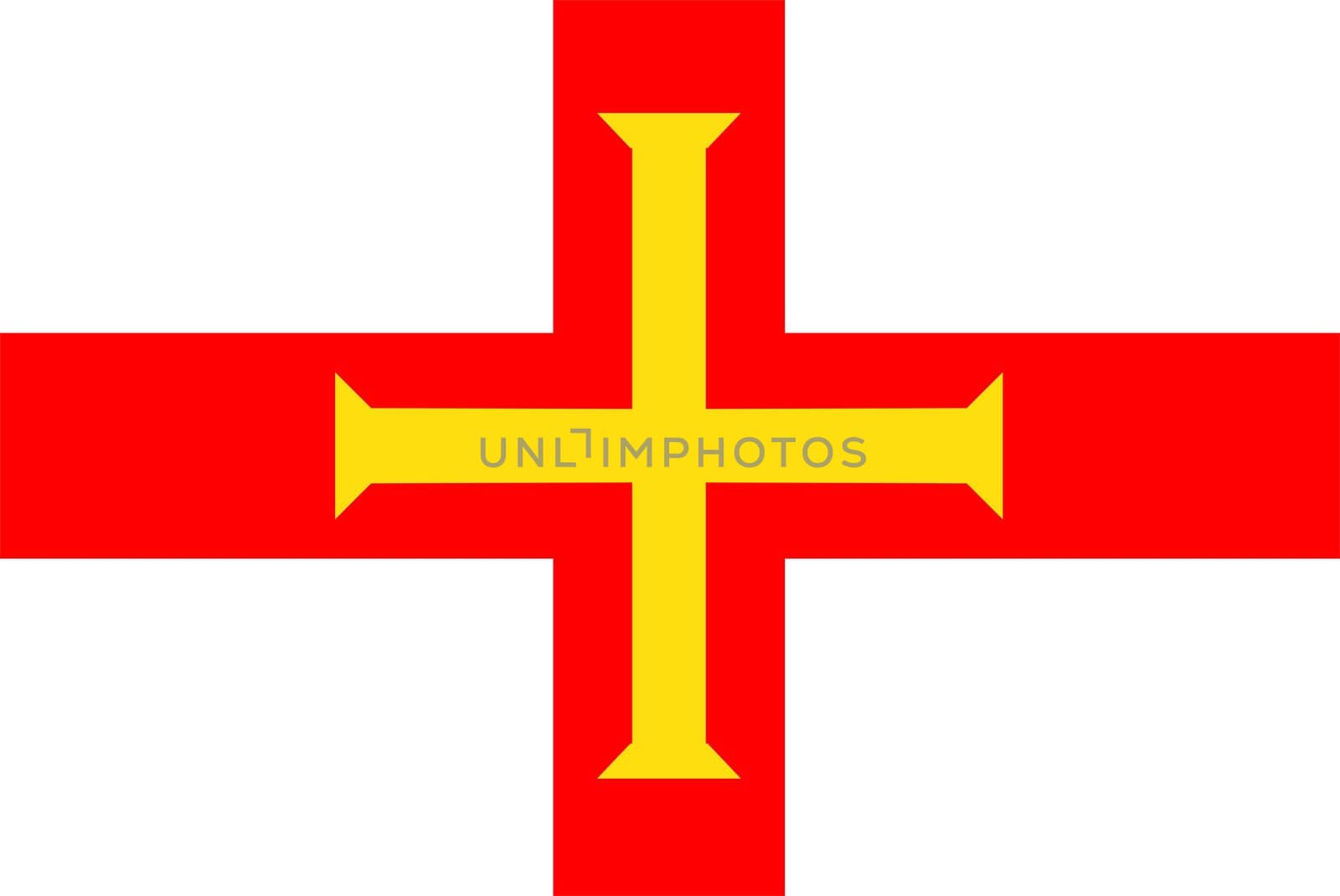 2D illustration of the flag of Guernsey vector