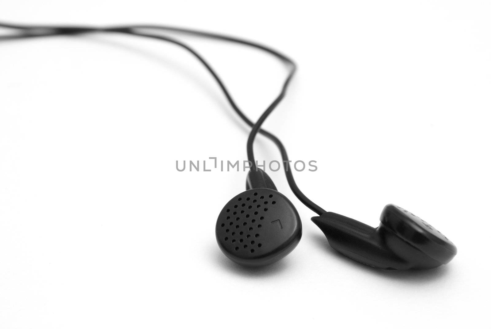 A set of headphones on white background.