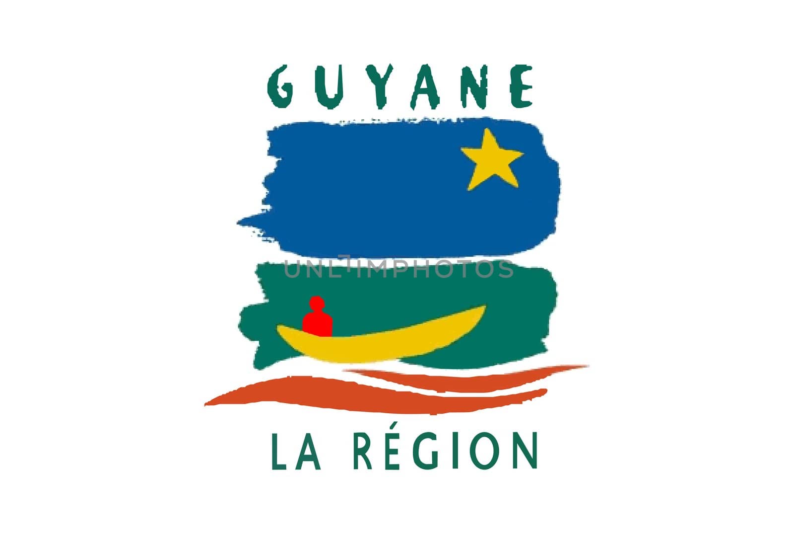 2D illustration of the flag of Guyane