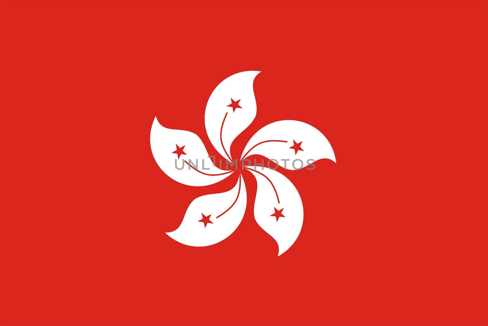 2D illustration of the flag of Hong Kong vector