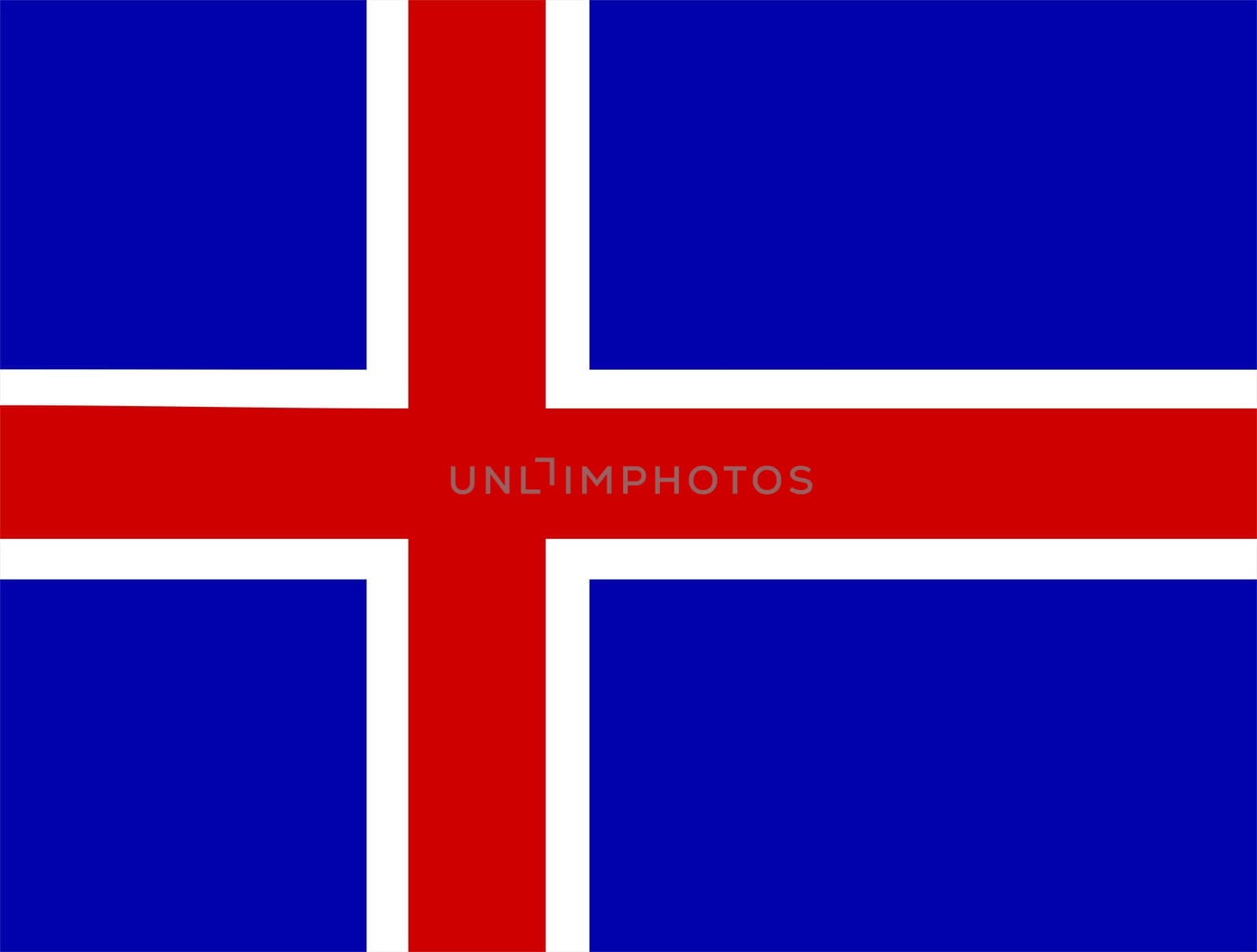 2D illustration of the flag of Iceland vector