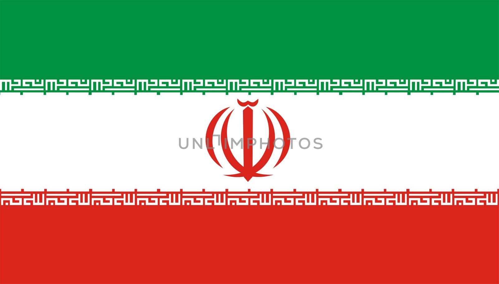 2D illustration of the flag of Iran