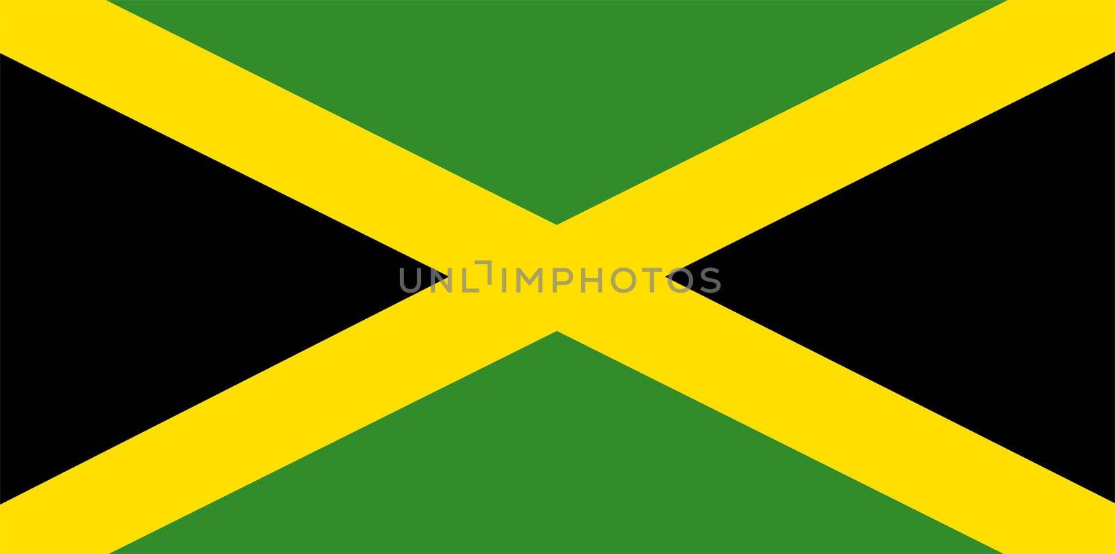 national flag of jamaica - computer generated image