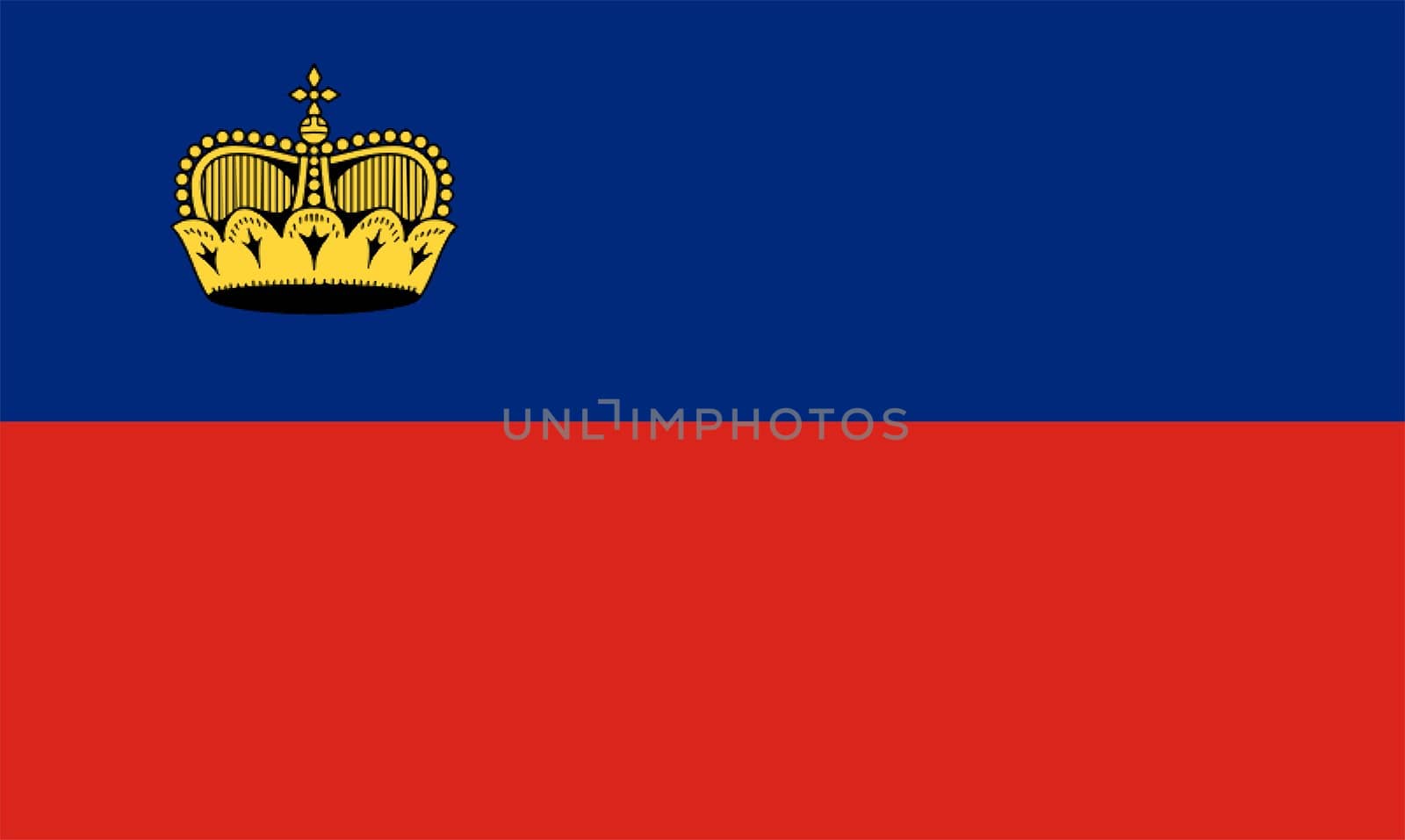 2D illustration of the flag of Liechtenstein