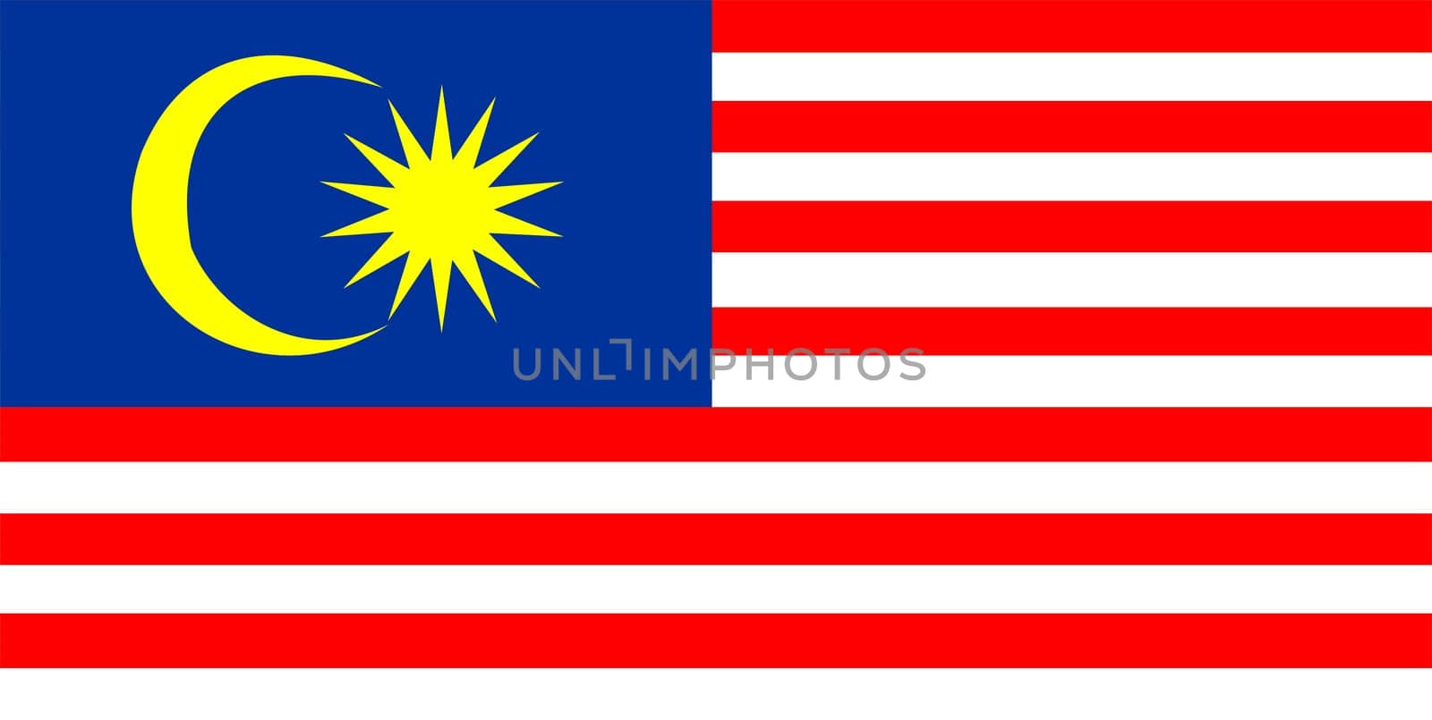 2D illustration of the flag of Malaysia vector