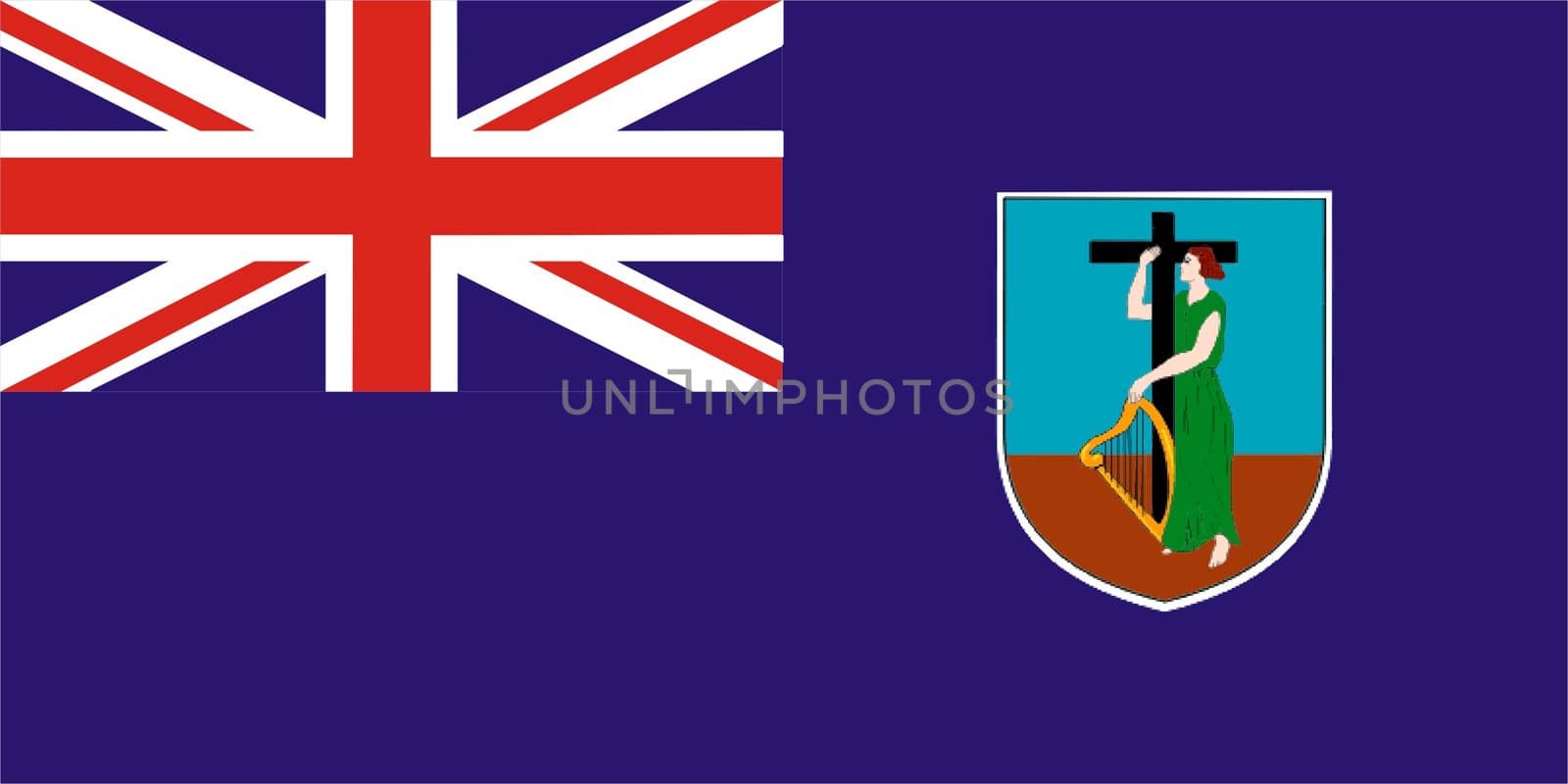 Montserrat national flag. Illustration on white background