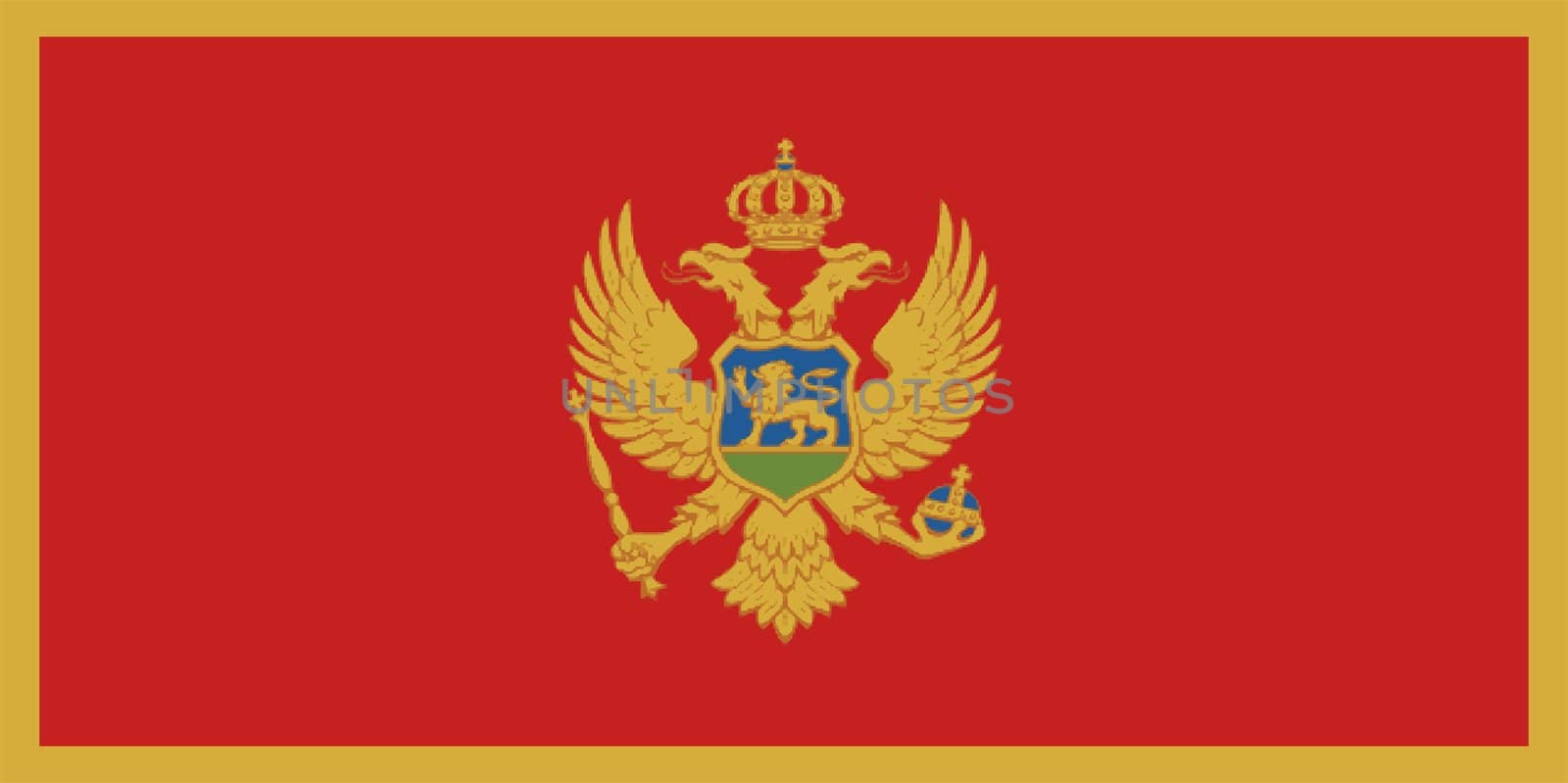 Montenegro national flag. Illustration on white background
