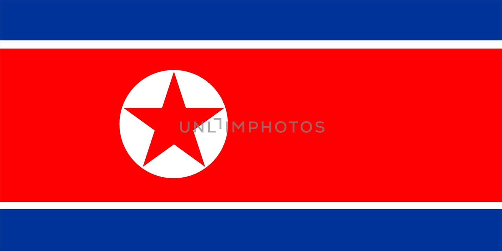 2D illustration of the flag of North Korea
