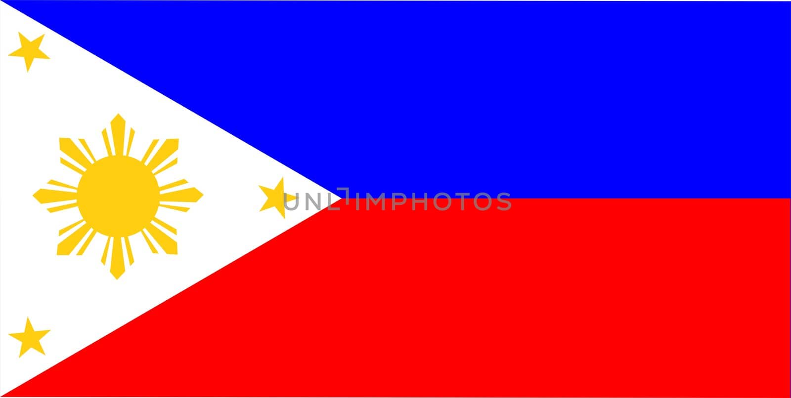 2D illustration of the flag of Philippines vector