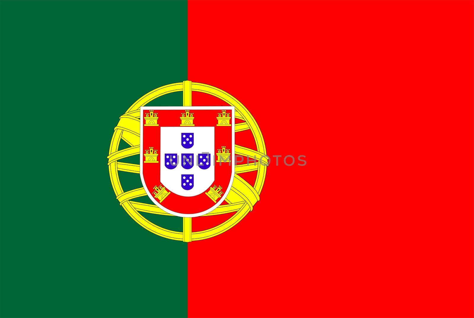 2D illustration of the flag of Portugal