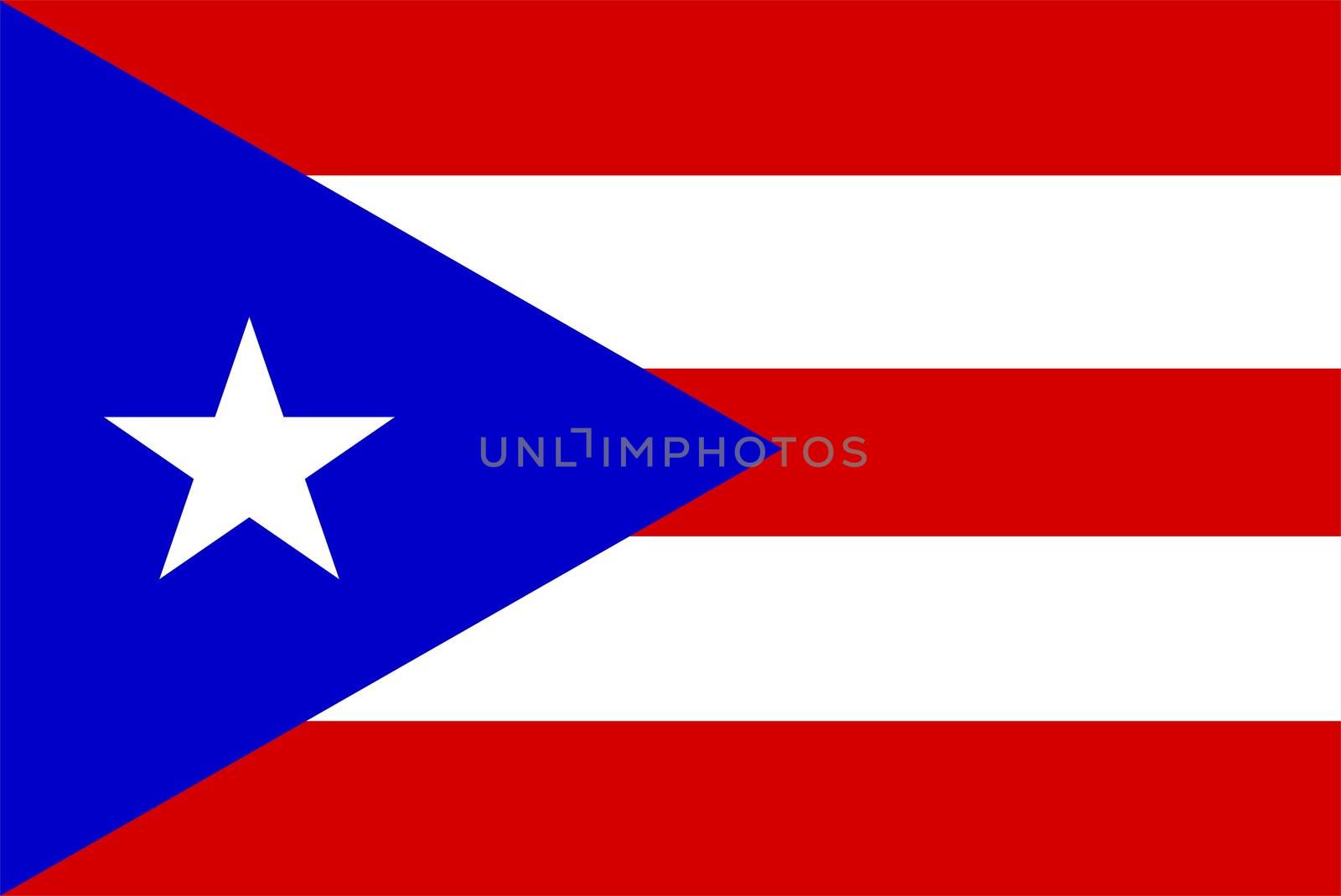 2D illustration of the flag of Puerto Rico vector