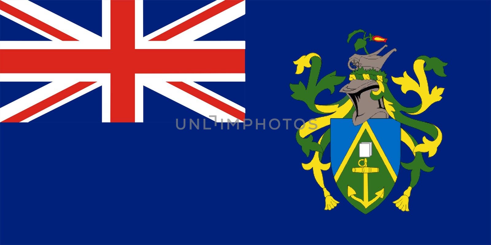 2D illustration of the flag of Pitcairn Islands vector