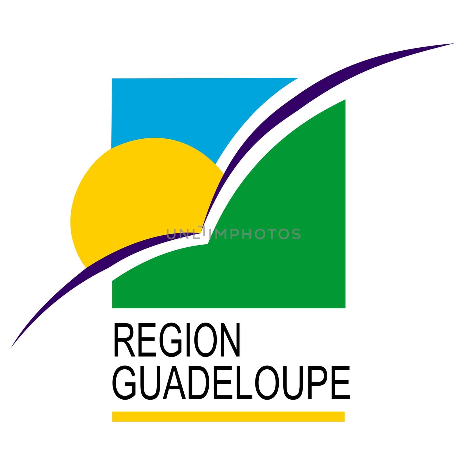 2D illustration of the flag of Region Guadeloupe