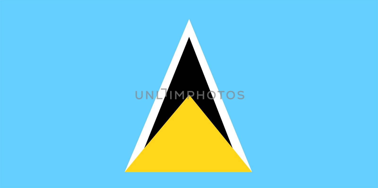 2D illustration of the flag of Saint Lucia vector