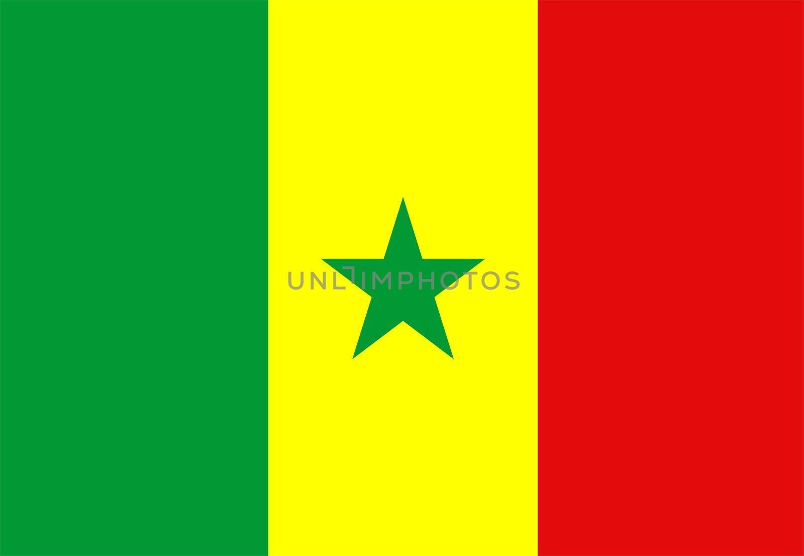 2D illustration of the flag of senegal