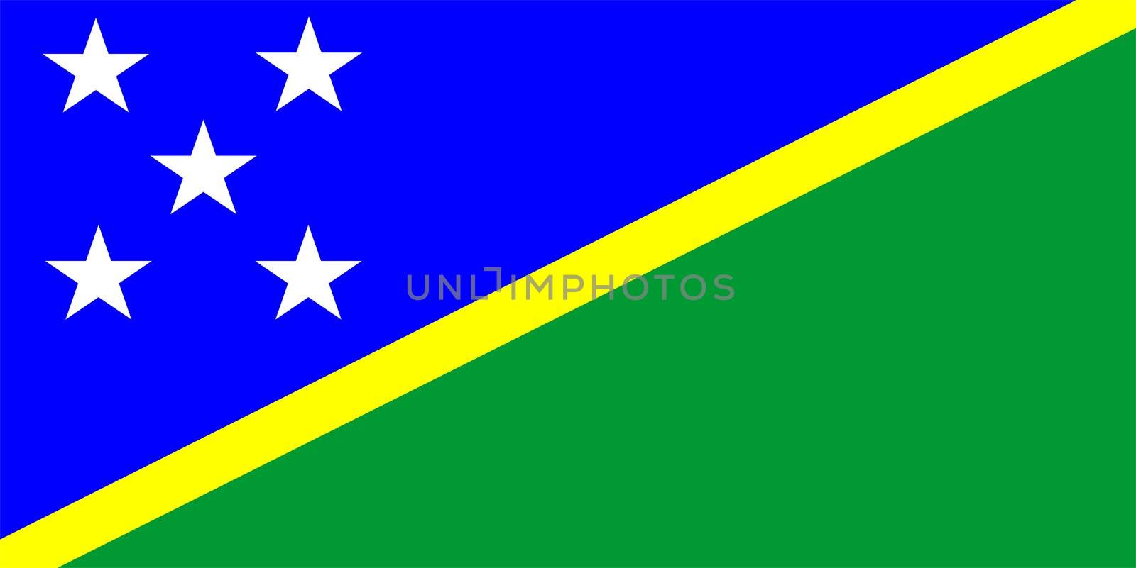 2D illustration of the flag of Solomon Islands
