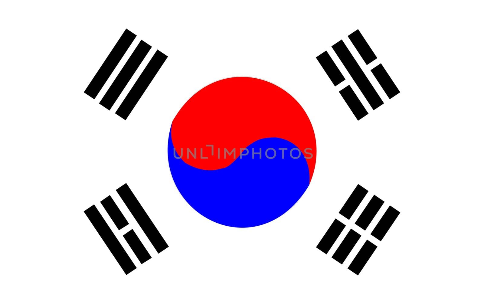 2D illustration of the flag of South Korea