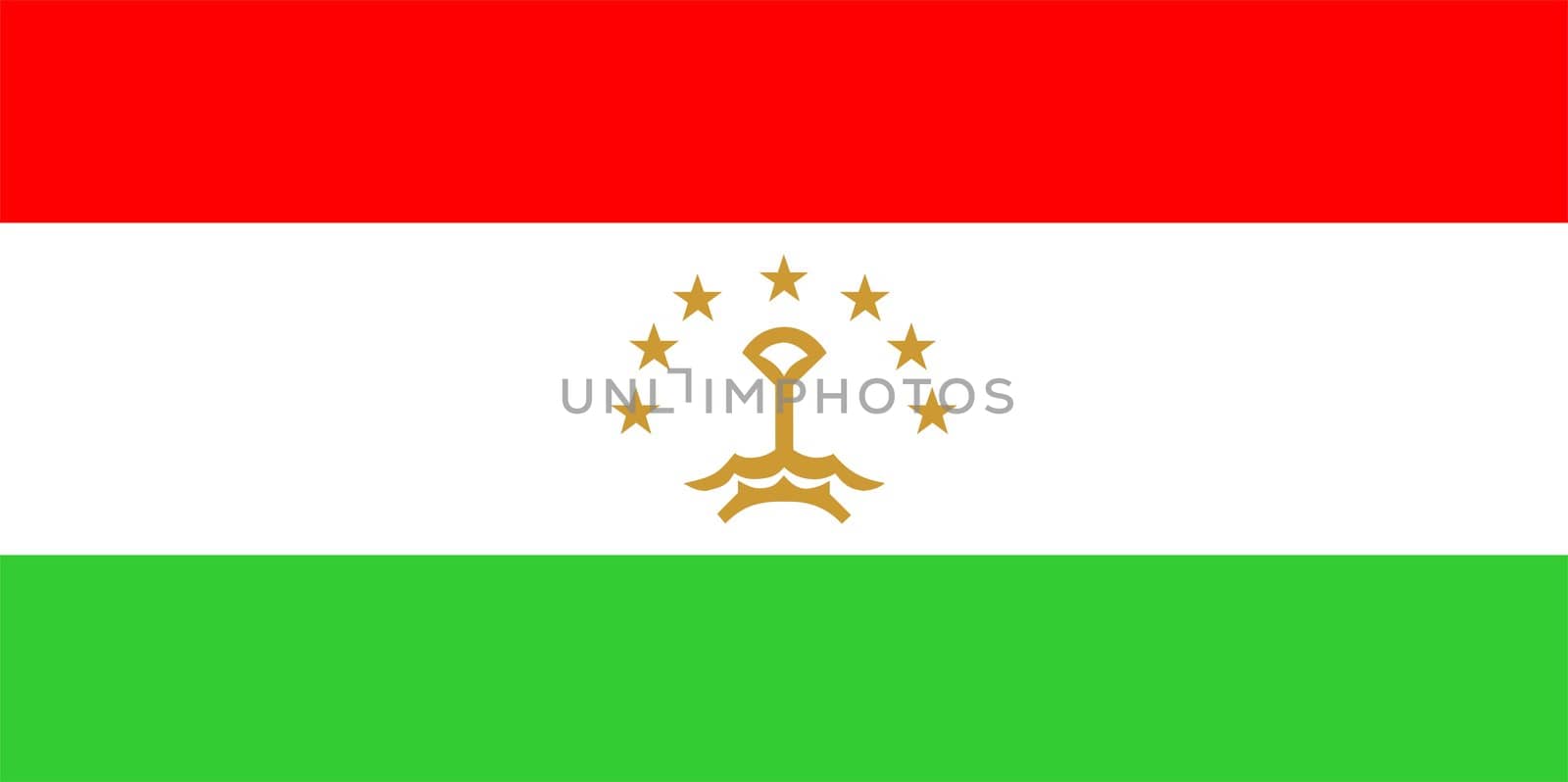 2D illustration of the flag of Tajikistan