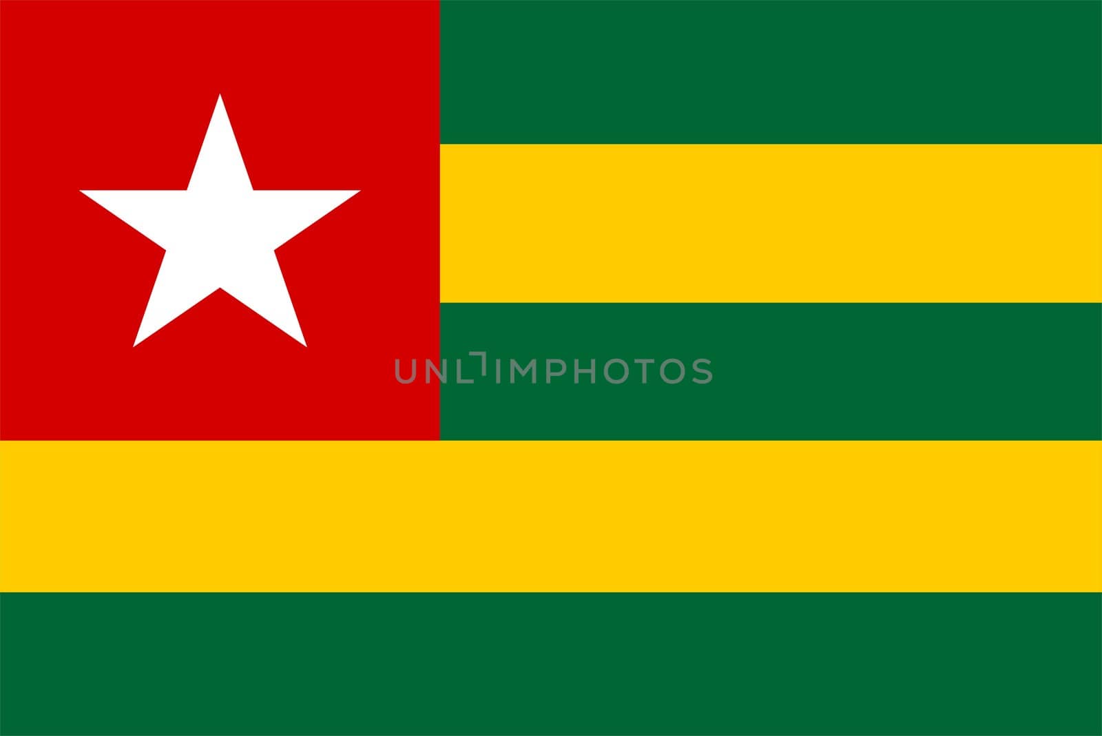 2D illustration of the flag of Togo