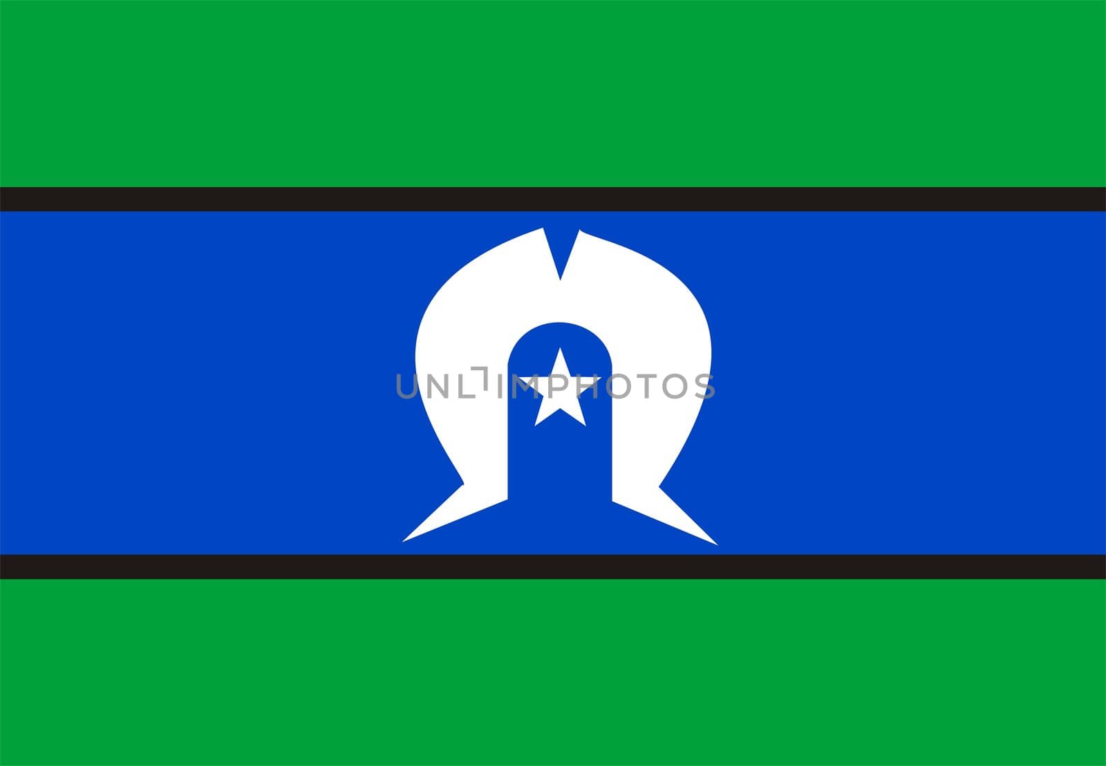 2D illustration of the flag of Torres Strait 