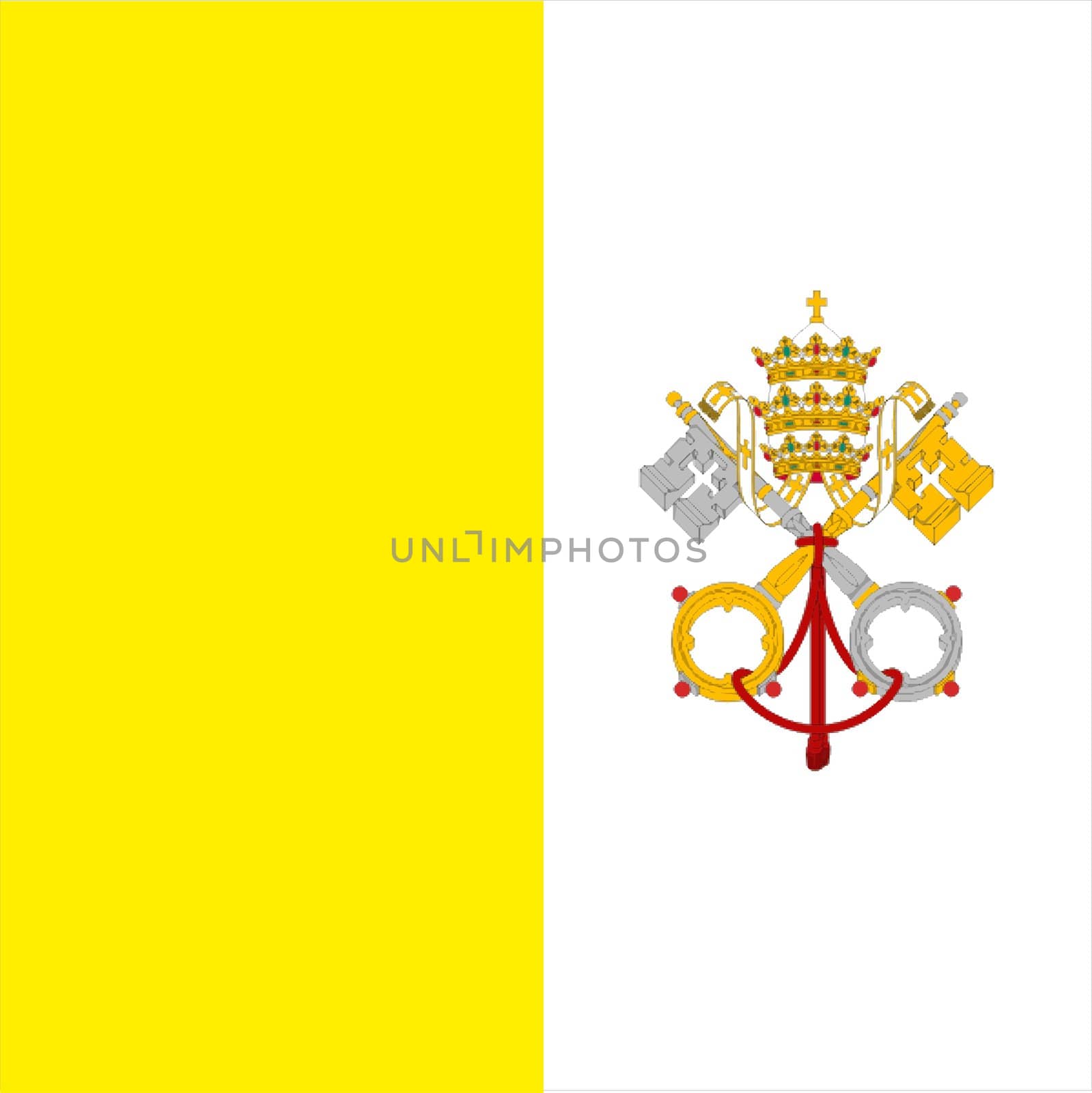 2D illustration of the flag of Vatican