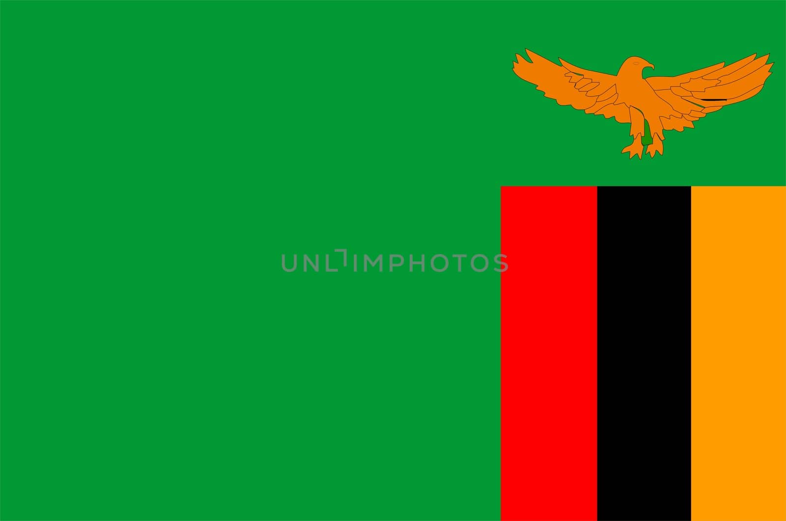 2D illustration of the flag of zambia