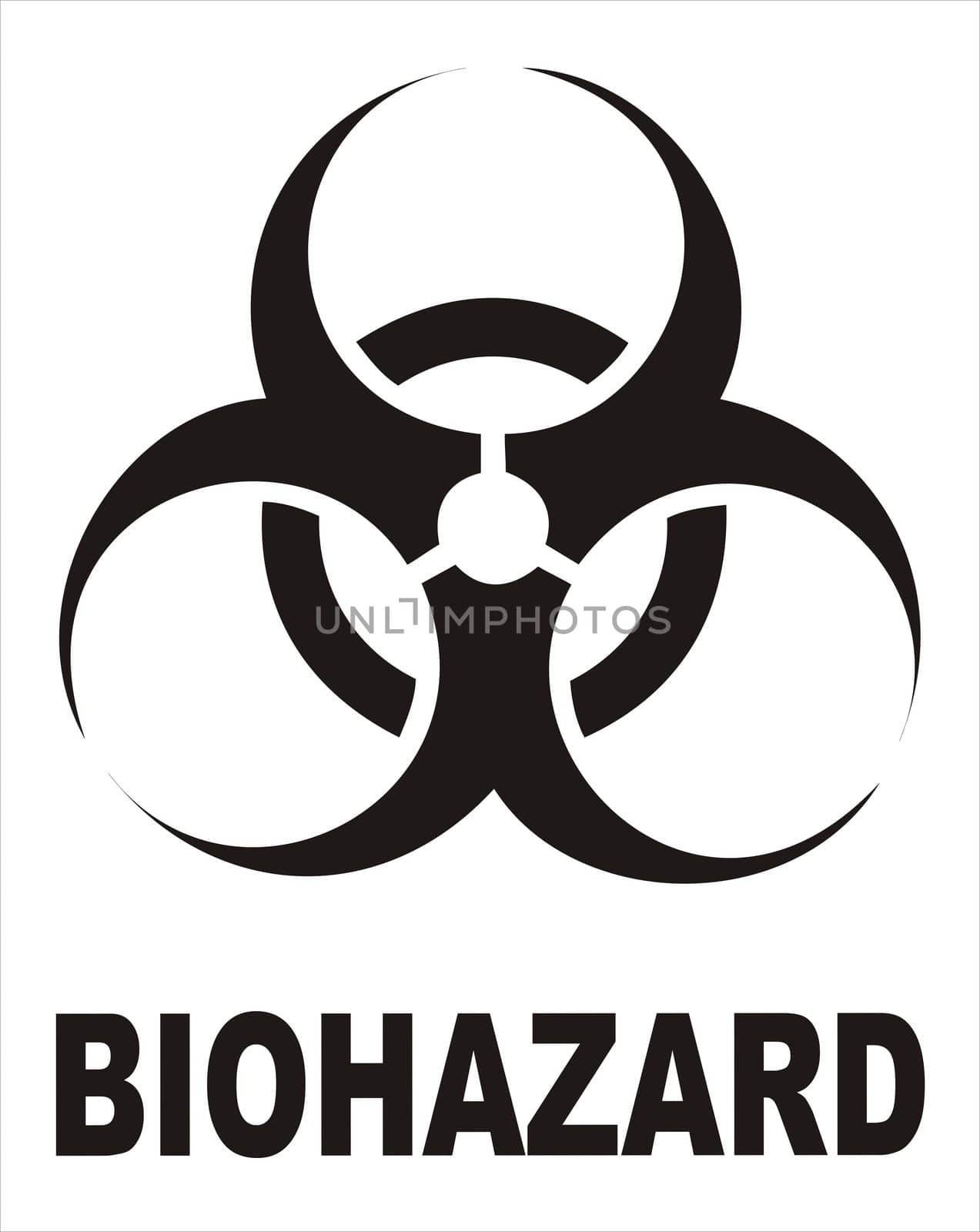 vectorial image biohazard warning color sign with white background