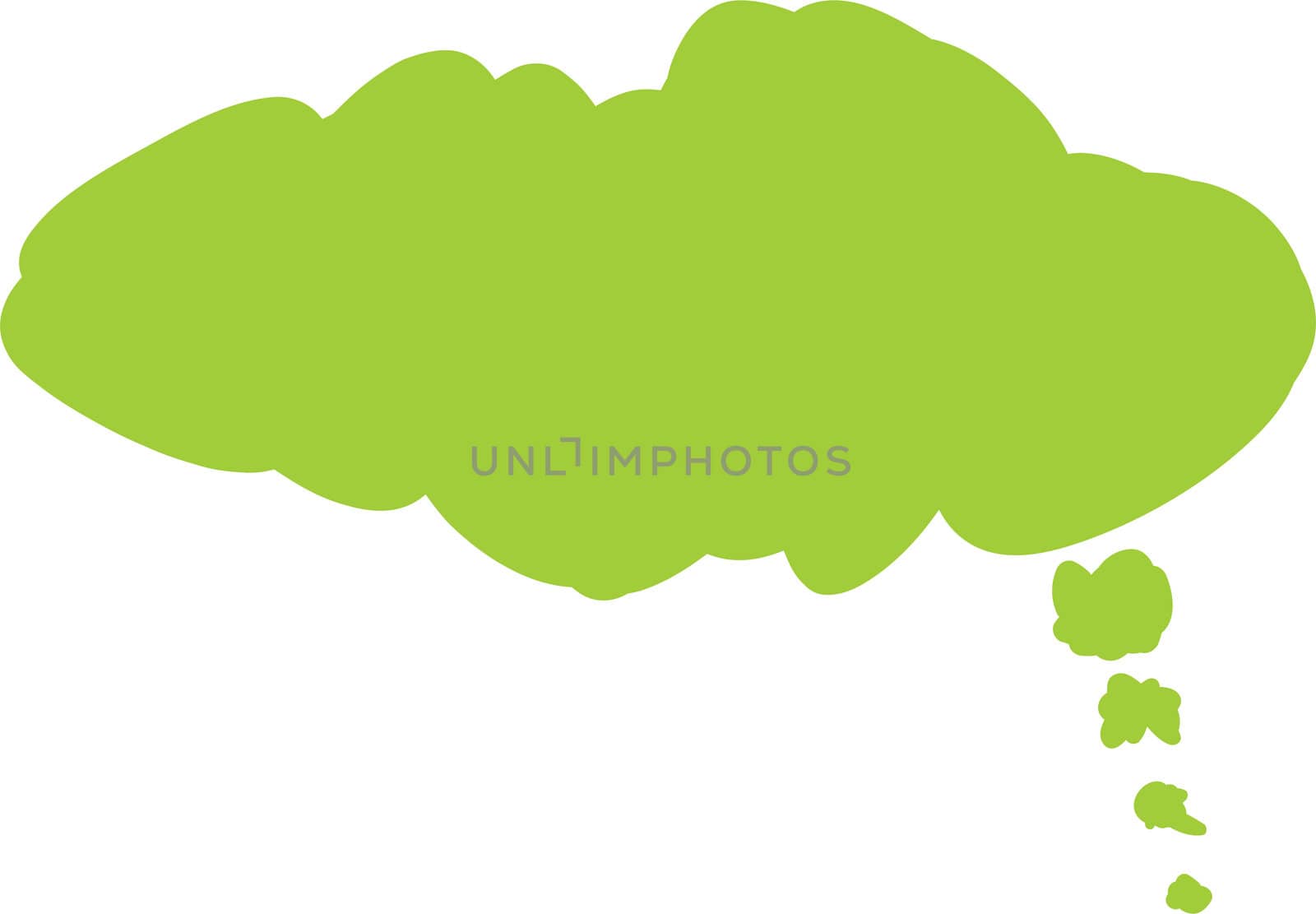 Thought or speech bubble. Could be used as a text space or in a comic strip