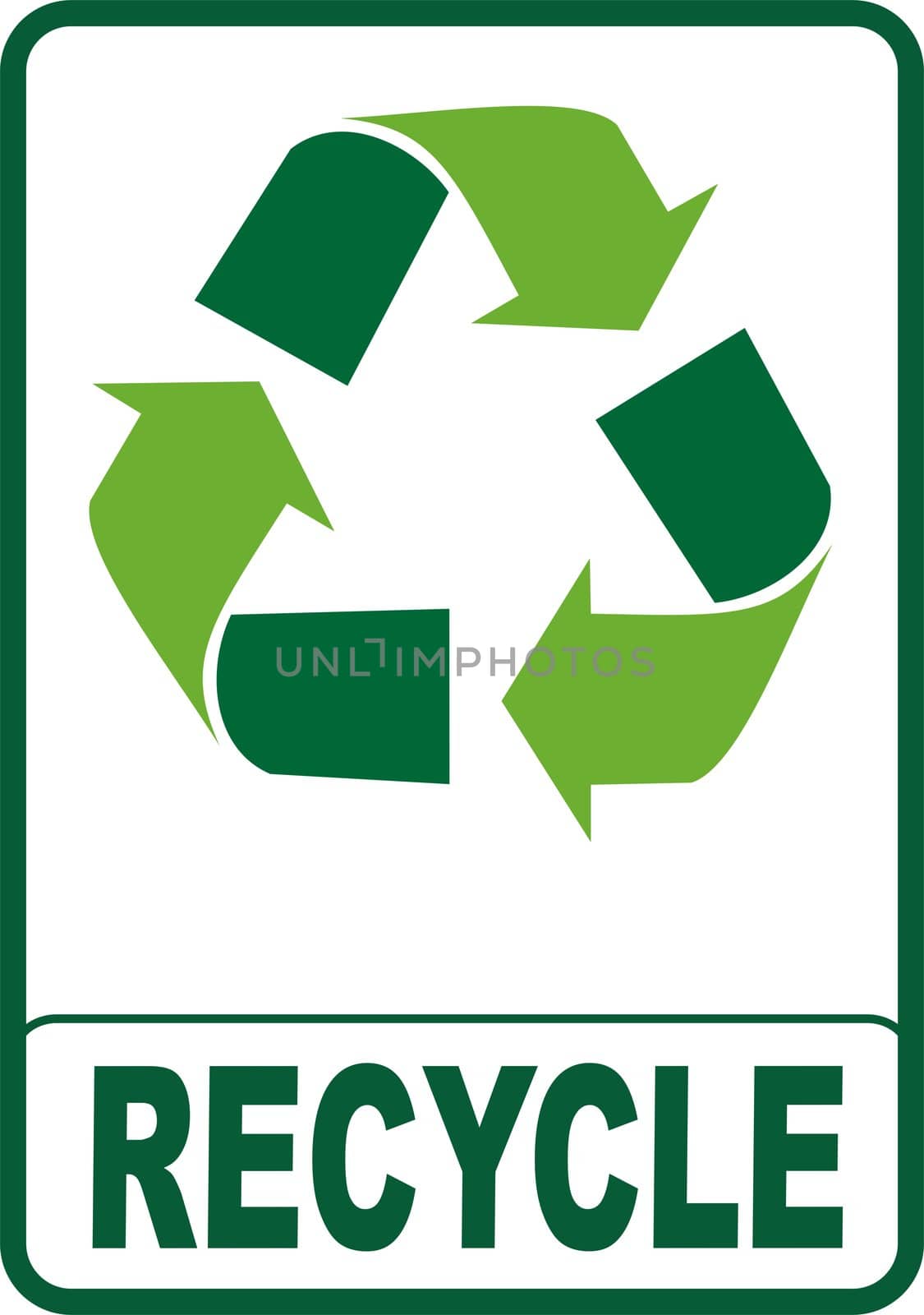 Recycle symbol isolated with green color on white background