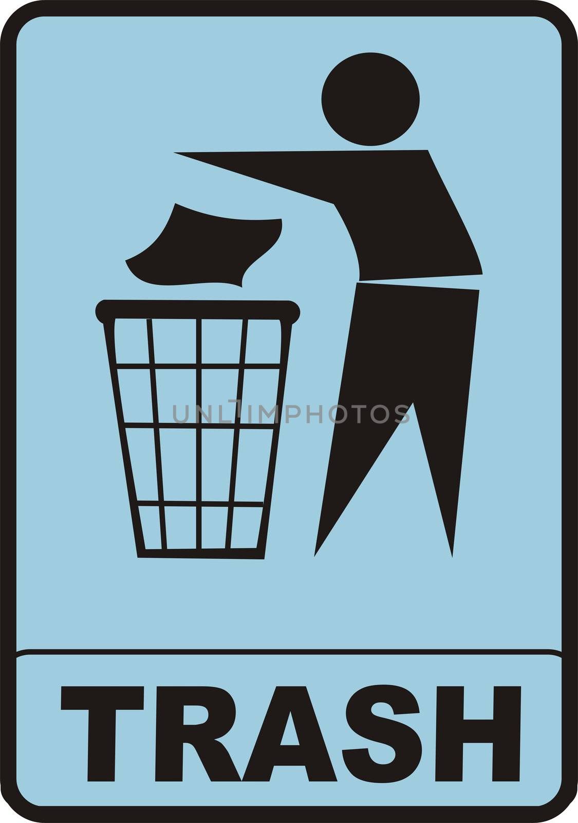 figure of person throwing garbage into a trash can vector