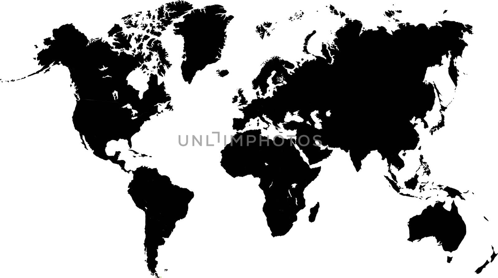 an unfolded map of the world. world map illustration.