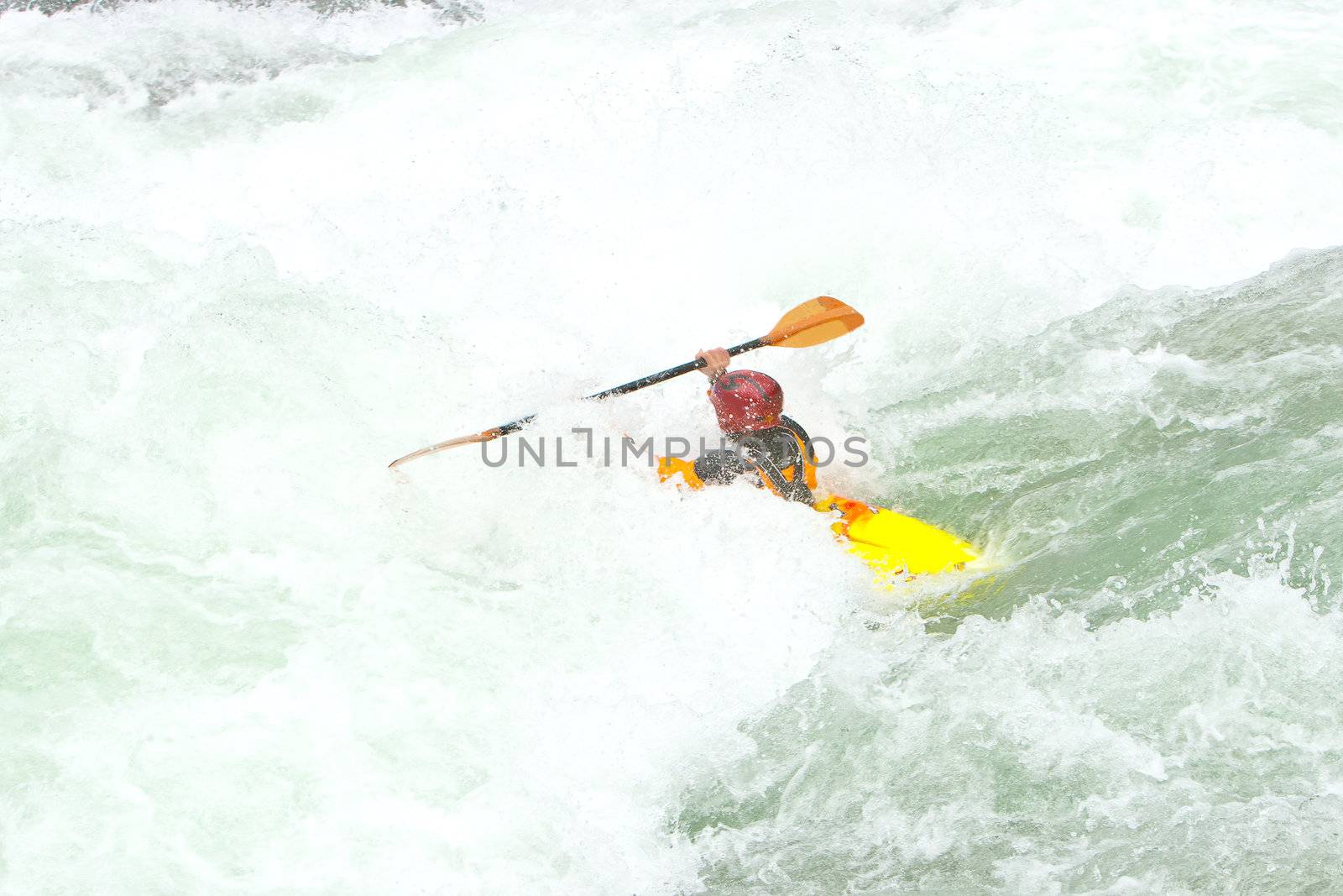 Kayaking. Waterfalls in Norway. July 2010