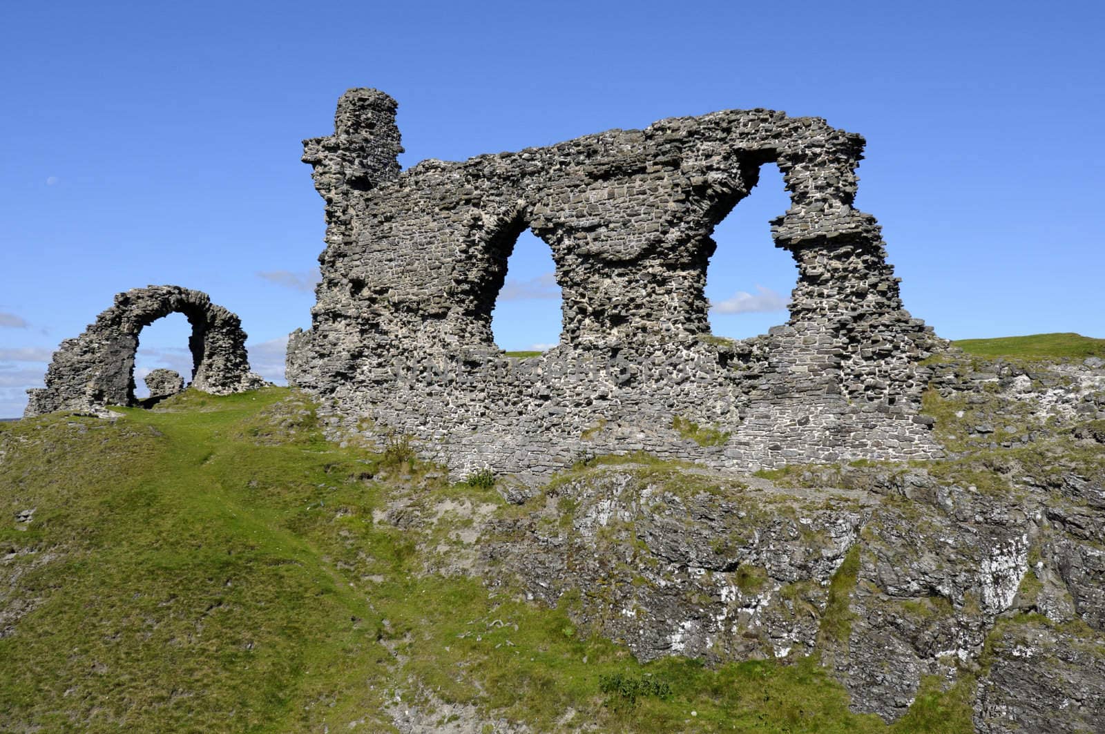 View of Castell Dinas Bran above Llangollen in Denbighshire Wales UK