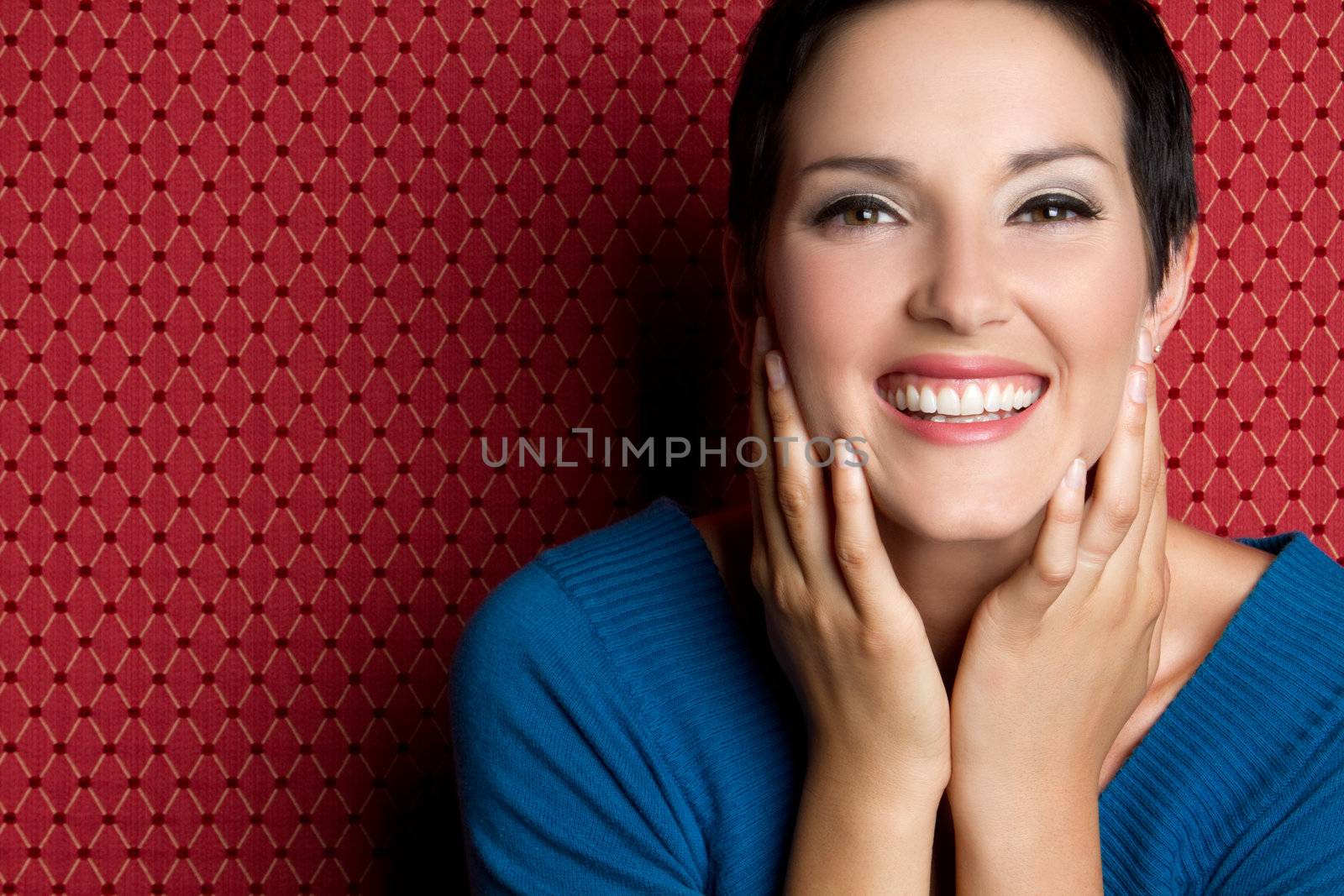 Beautiful young smiling laughing woman