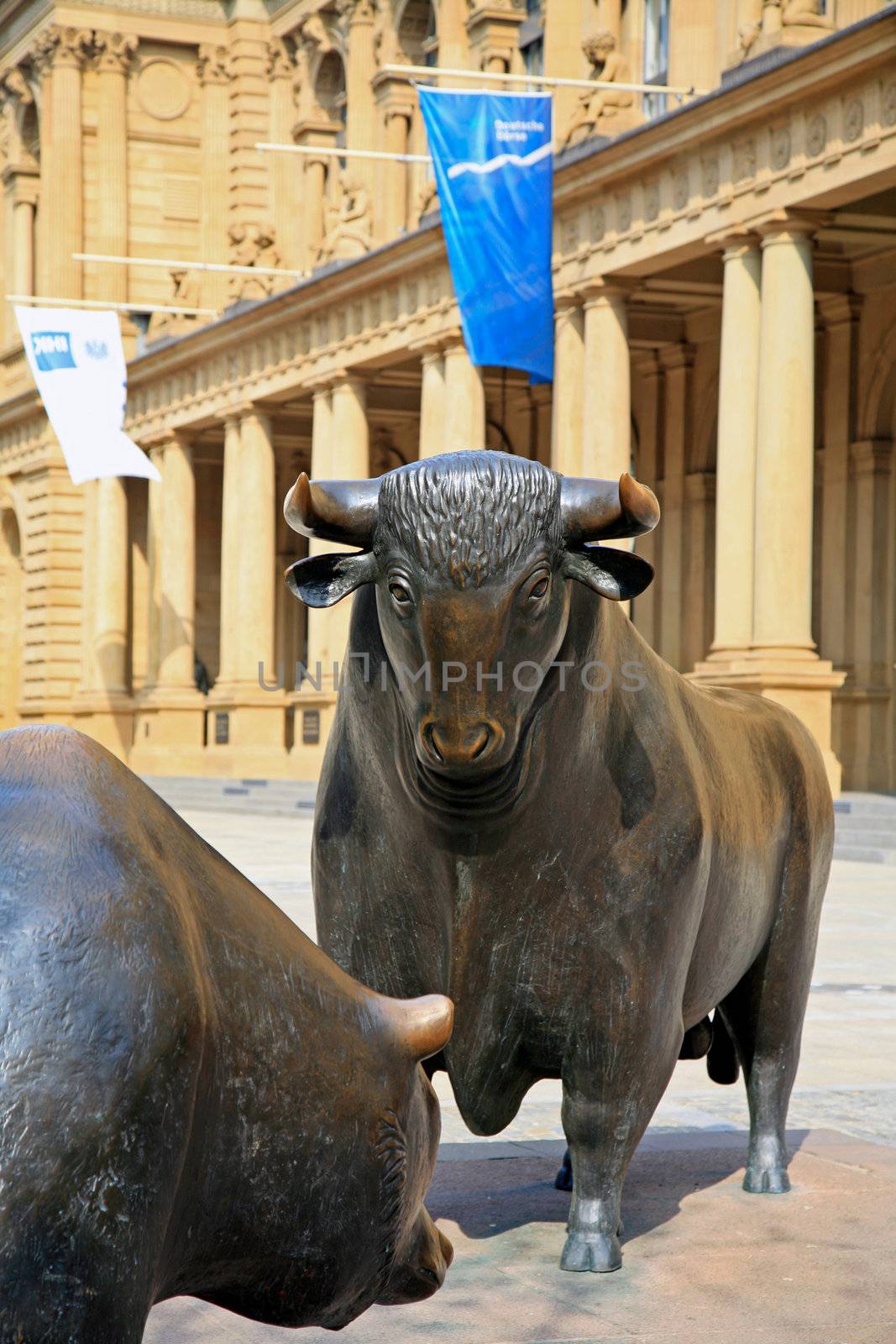 Sculptures at the stock exchange in Frankfurt, Germany
