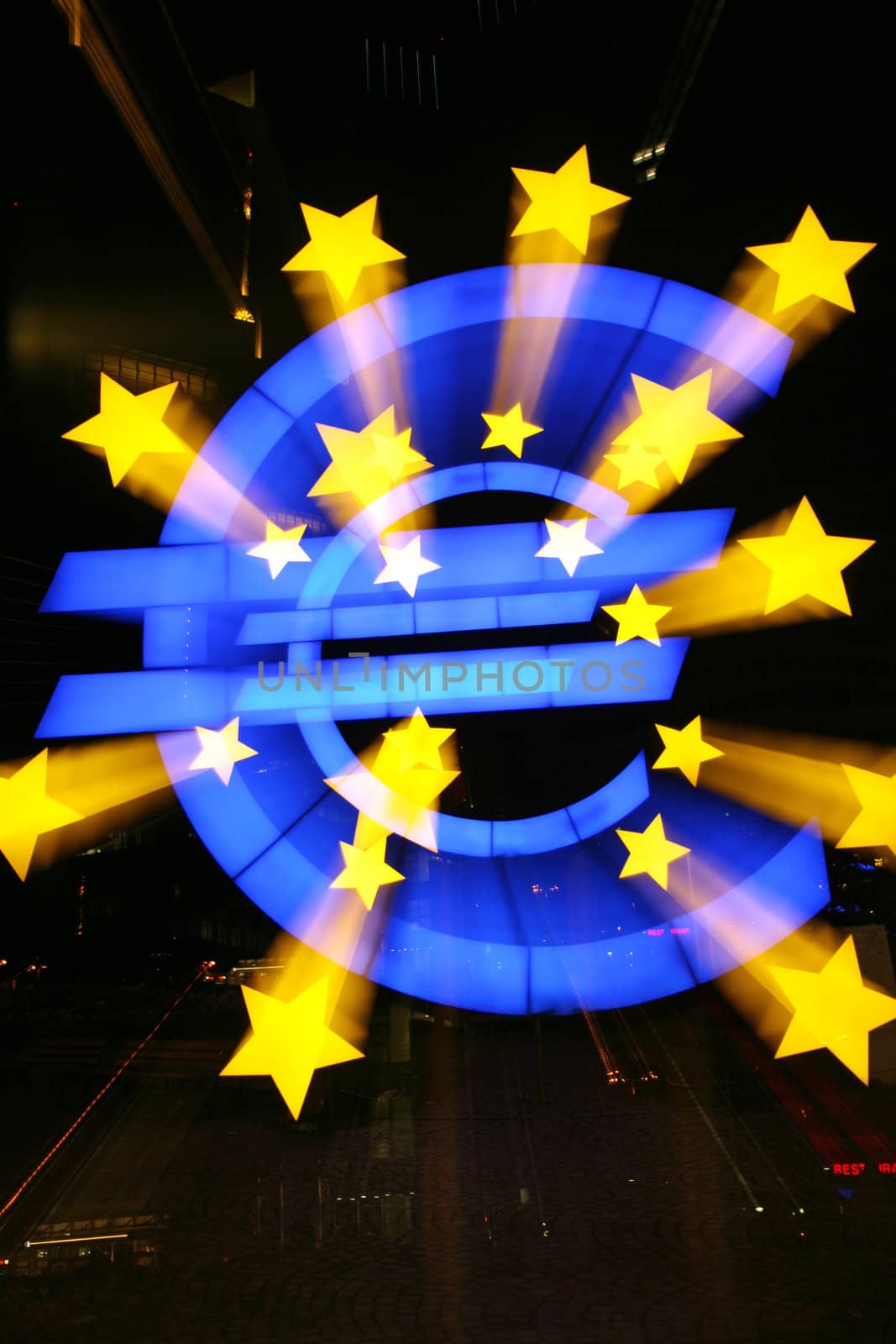 The Euro Sign Outside the Headquarters of the European Central Bank in Frankfkurt
