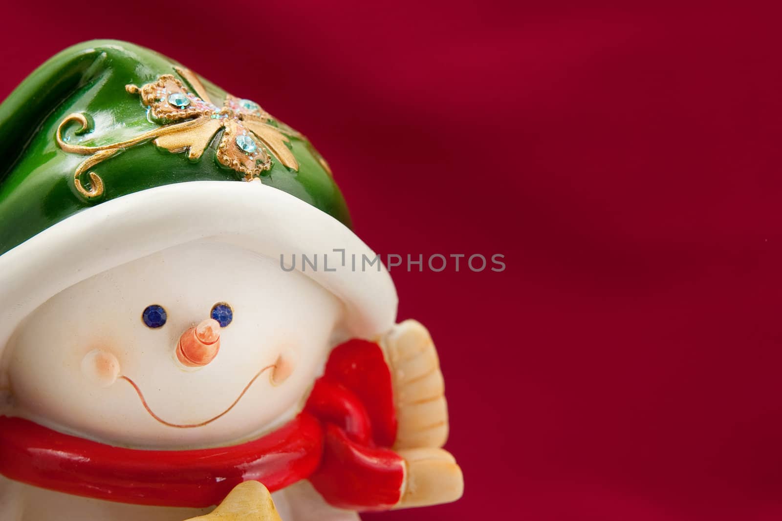 Christmas card with a snowman for congratulations