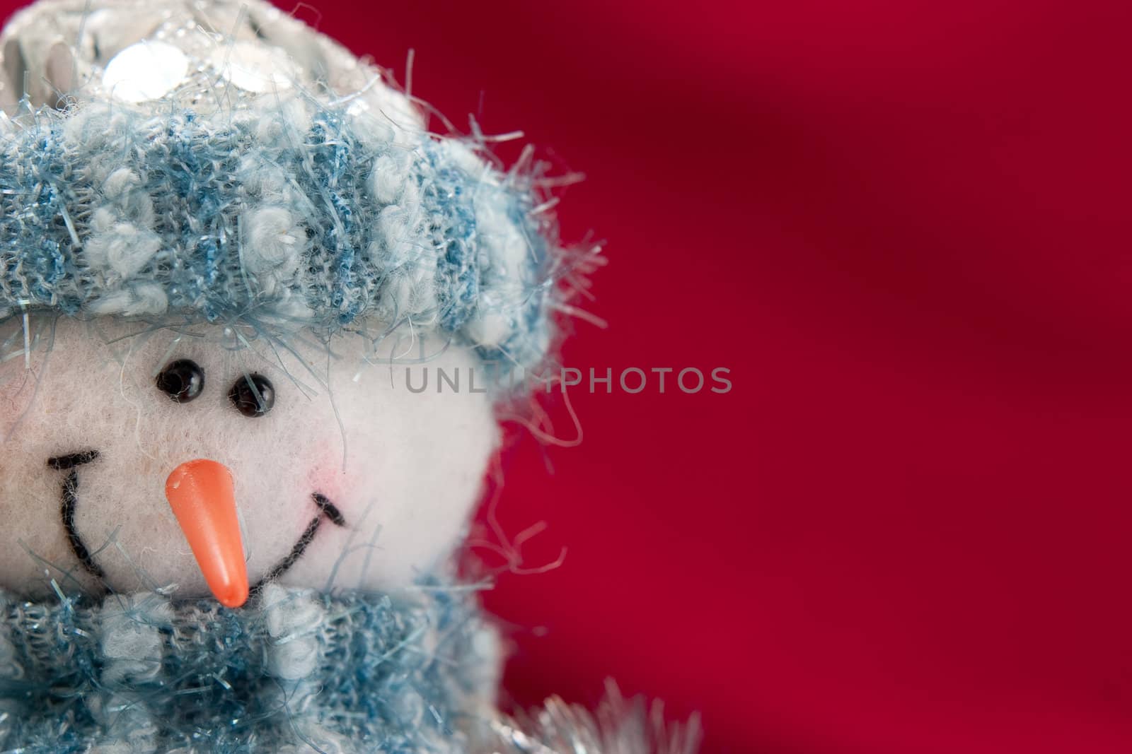 Christmas card with a snowman for congratulations