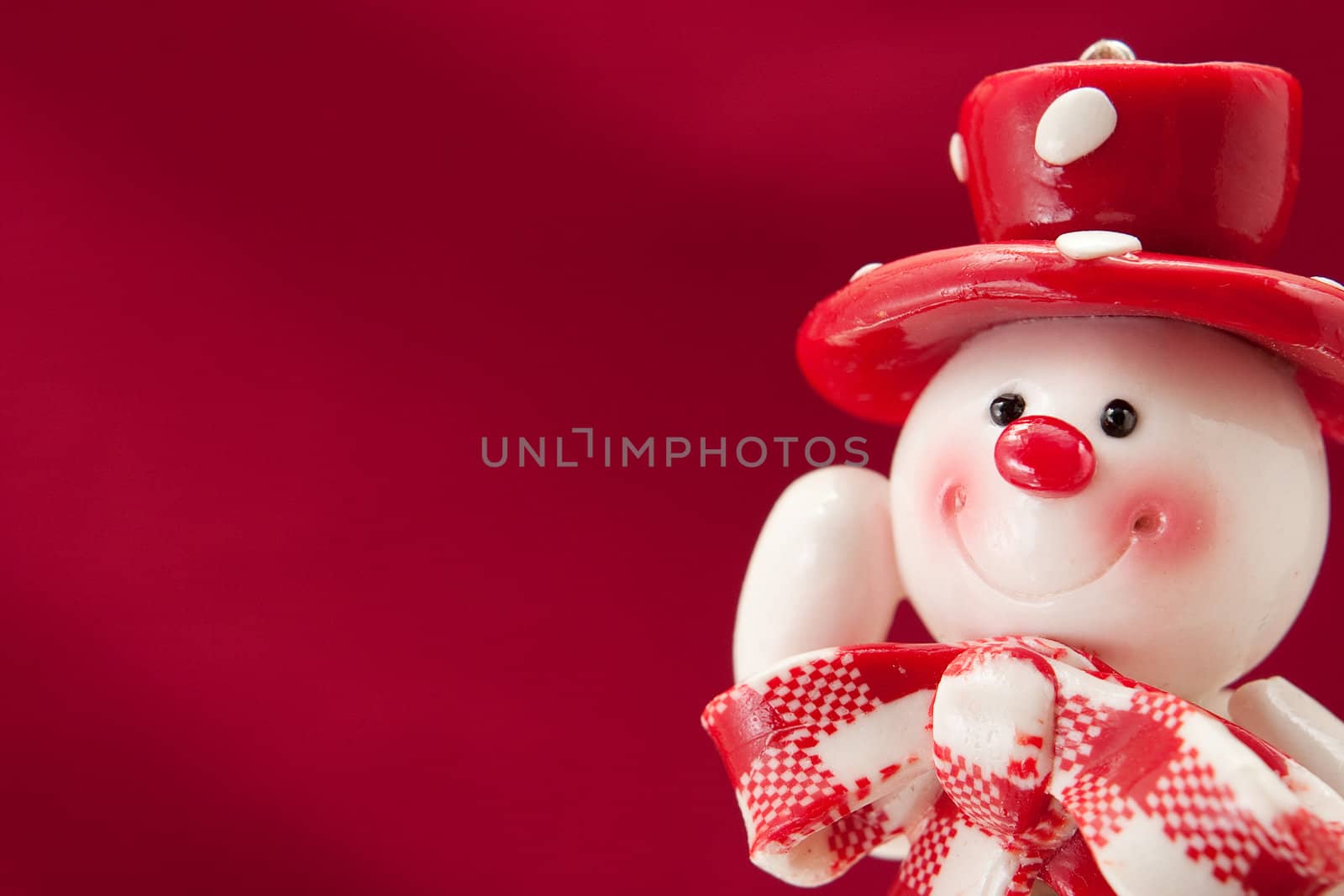 Christmas card with a snowman for congratulations