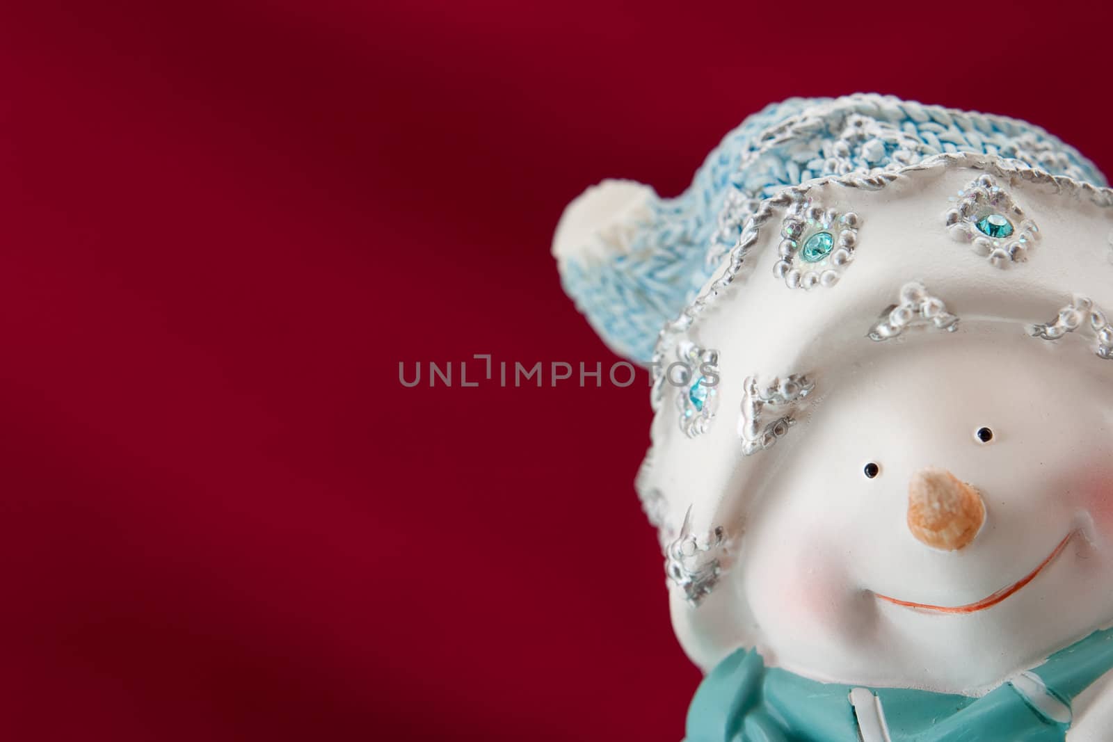 Christmas card with a snowman for congratulations