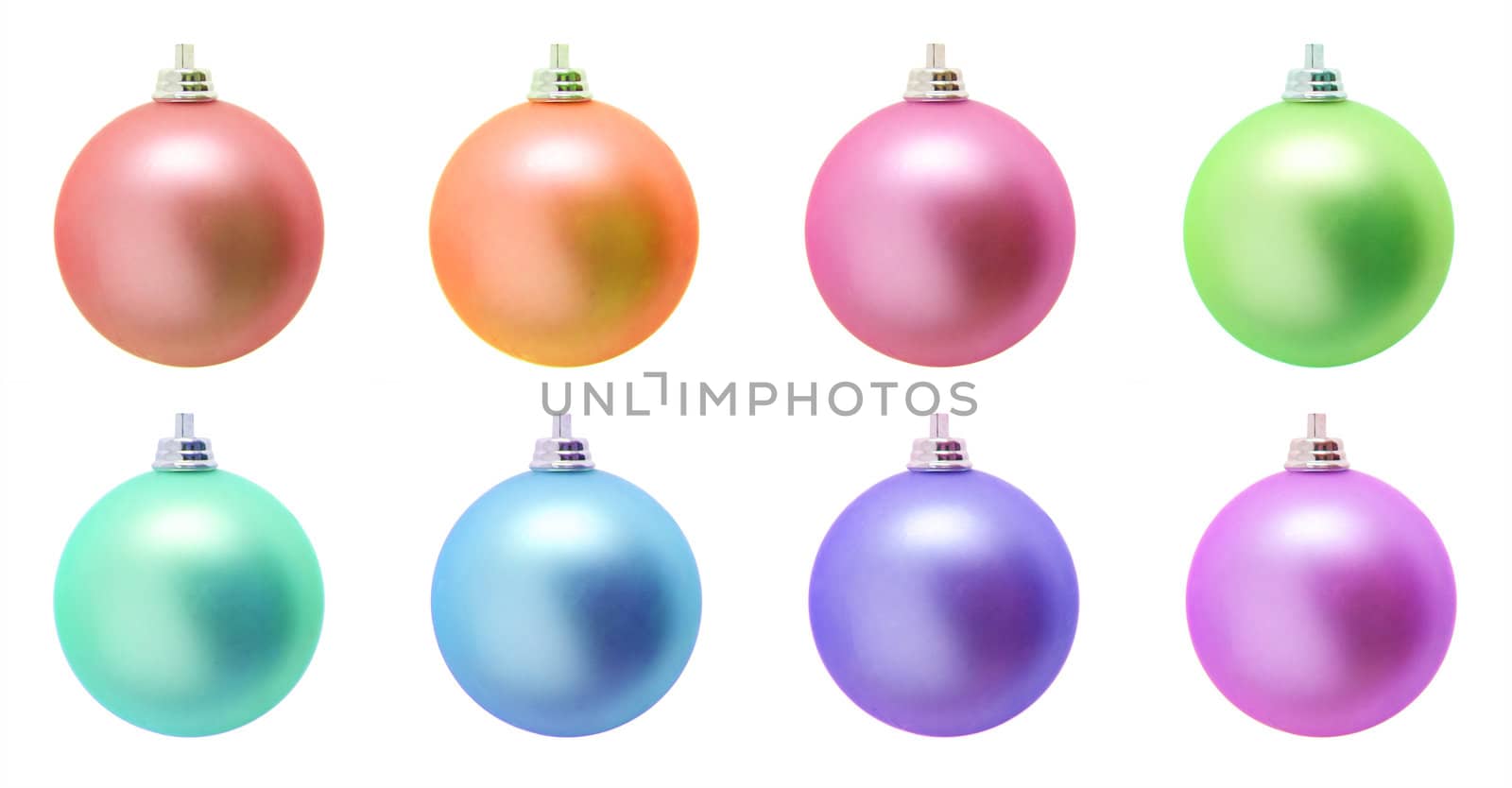 Set of Christmas bright flashing colored balls