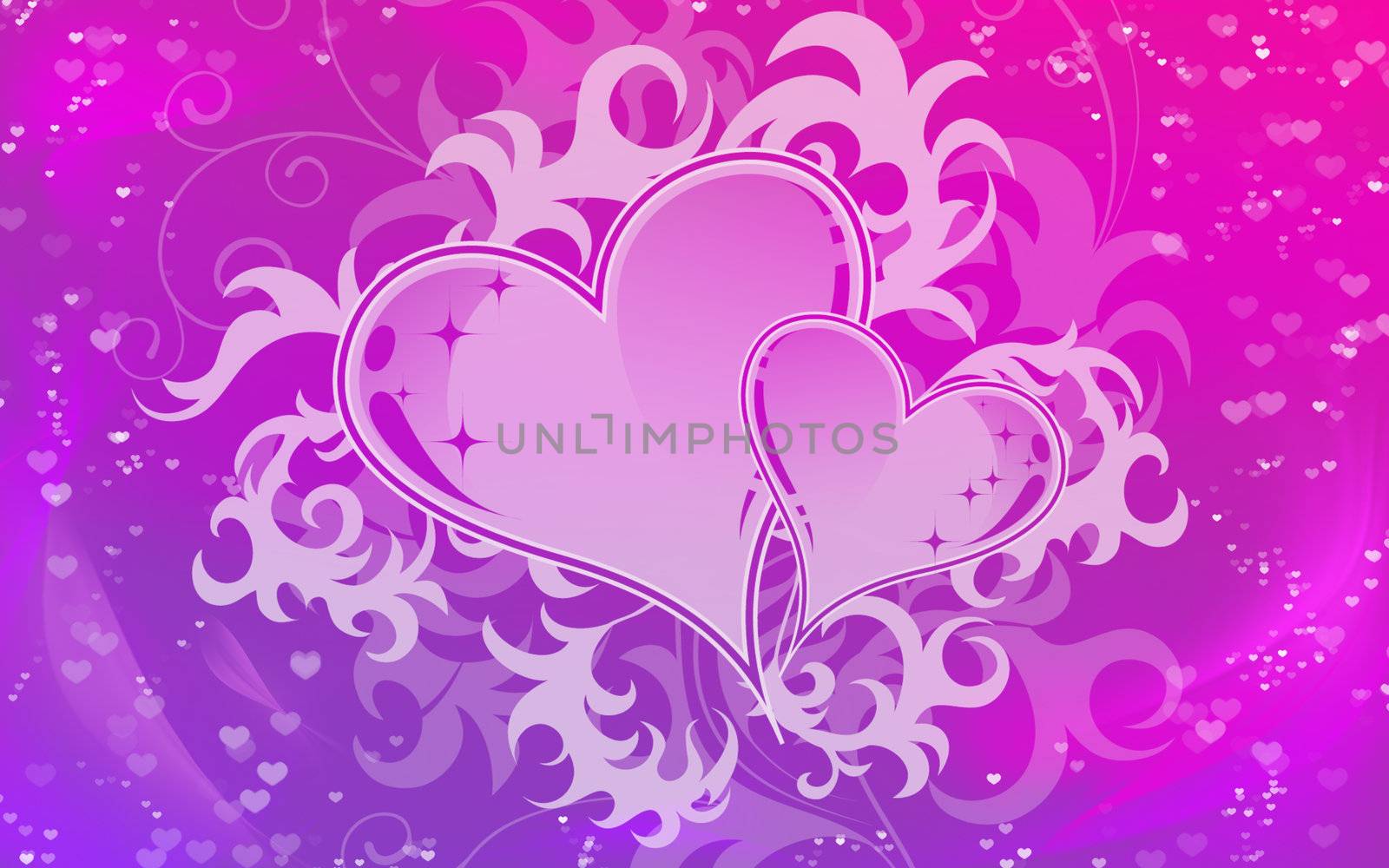 Background for valentine in delicate colors with hearts in the center of the composition