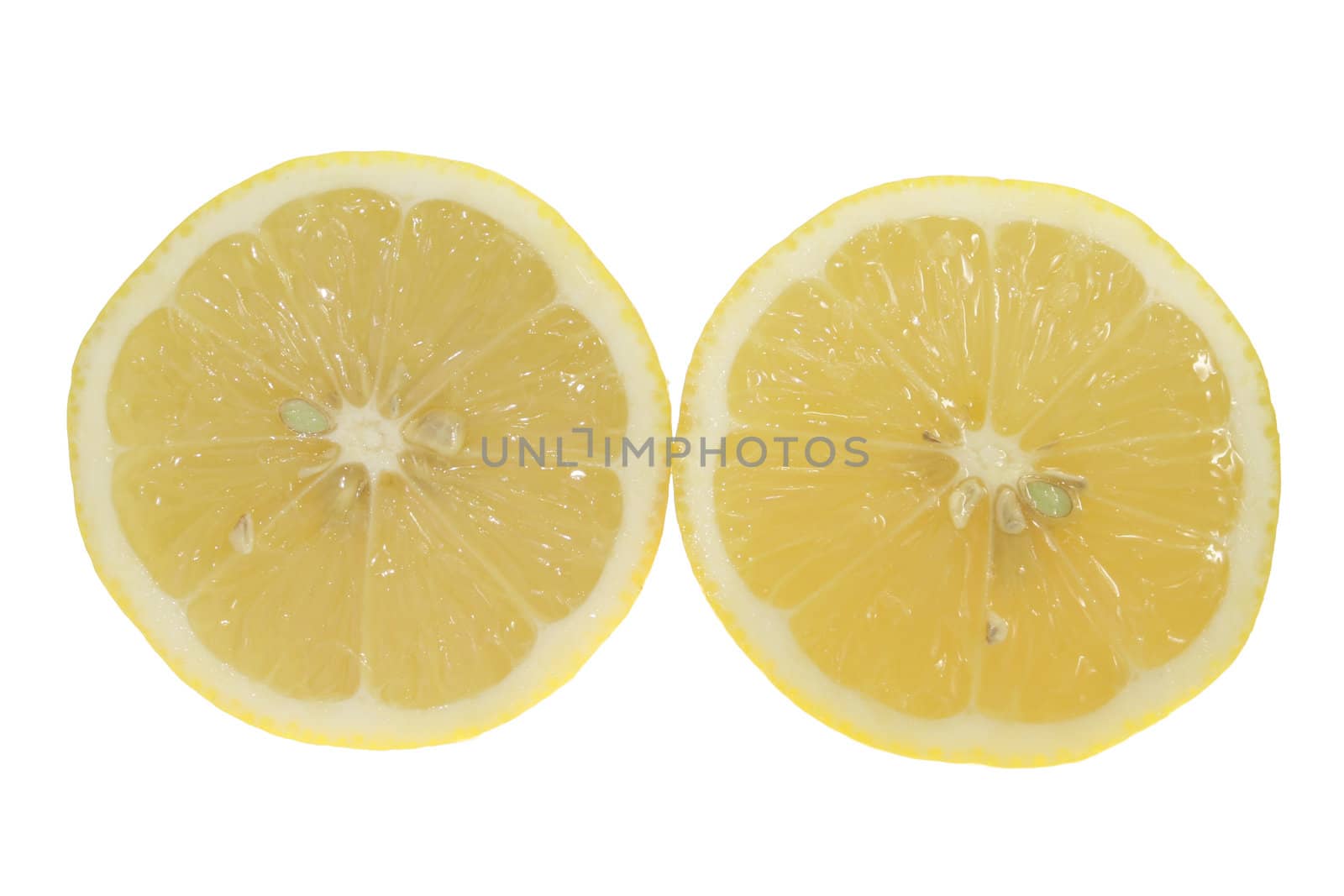 lemon slices isolated in white