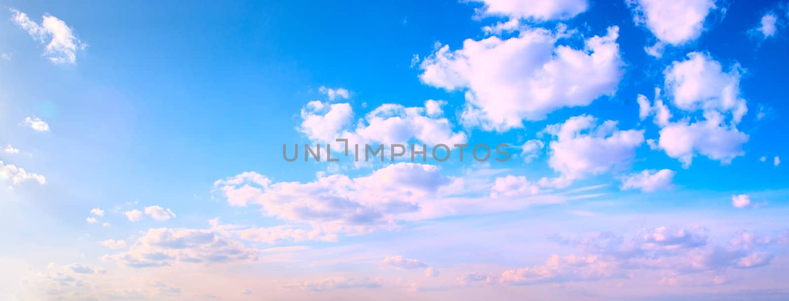 Bright sky with clouds.
