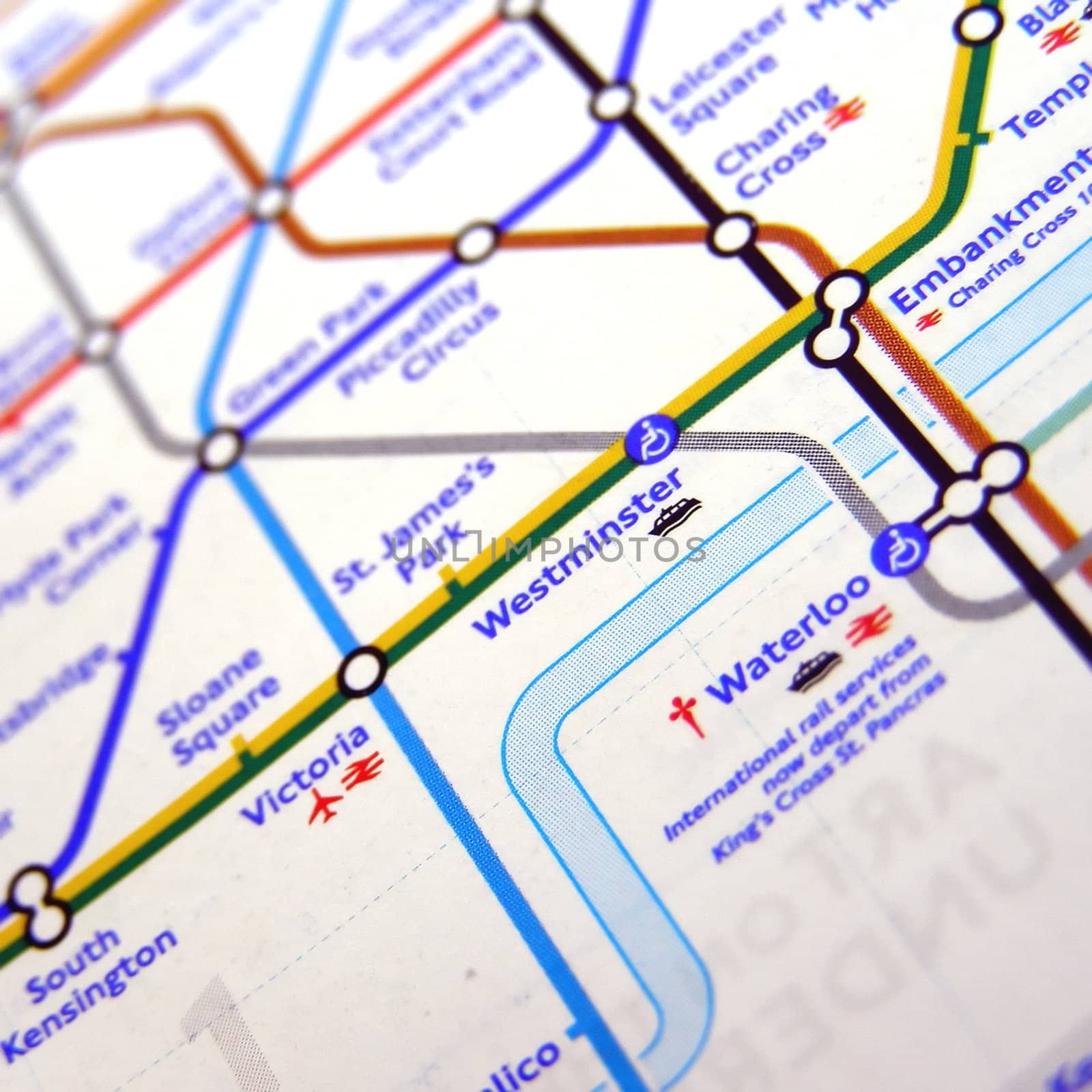 Tube map of the London Underground subway metro network